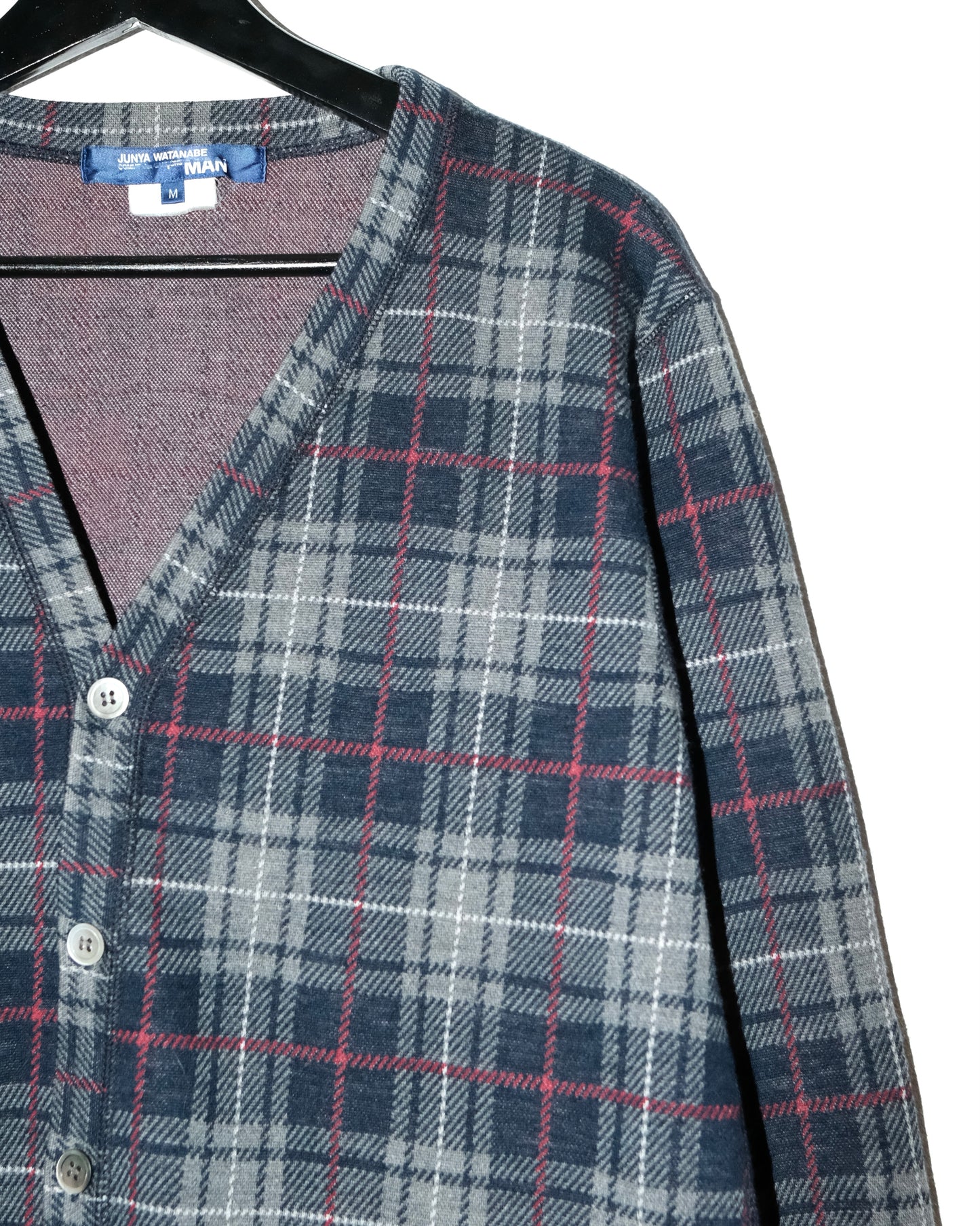 JUNYA WATANABE MAN COMME des GARCONS PLAID KNIT CARDIGAN