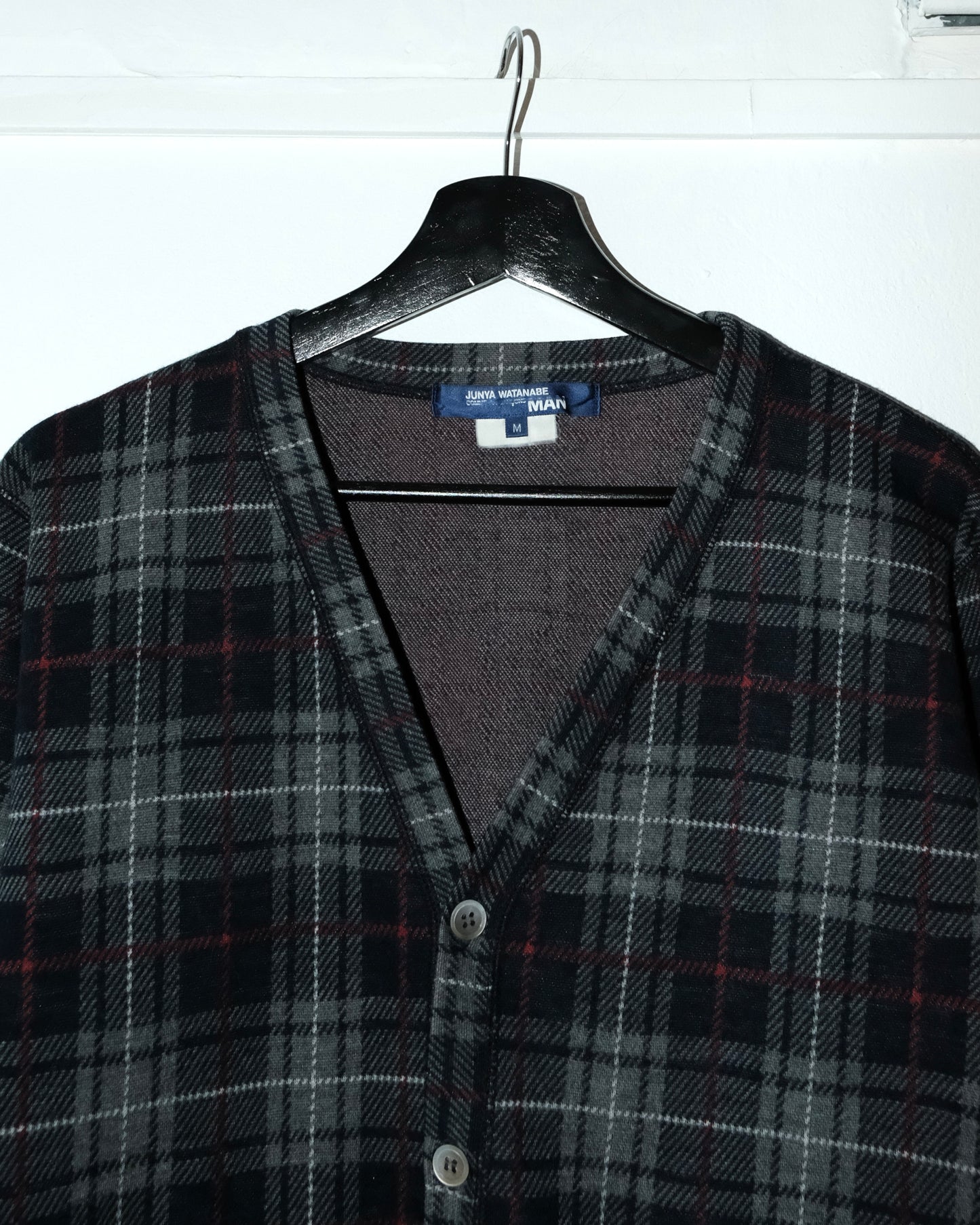 JUNYA WATANABE MAN COMME des GARCONS PLAID KNIT CARDIGAN