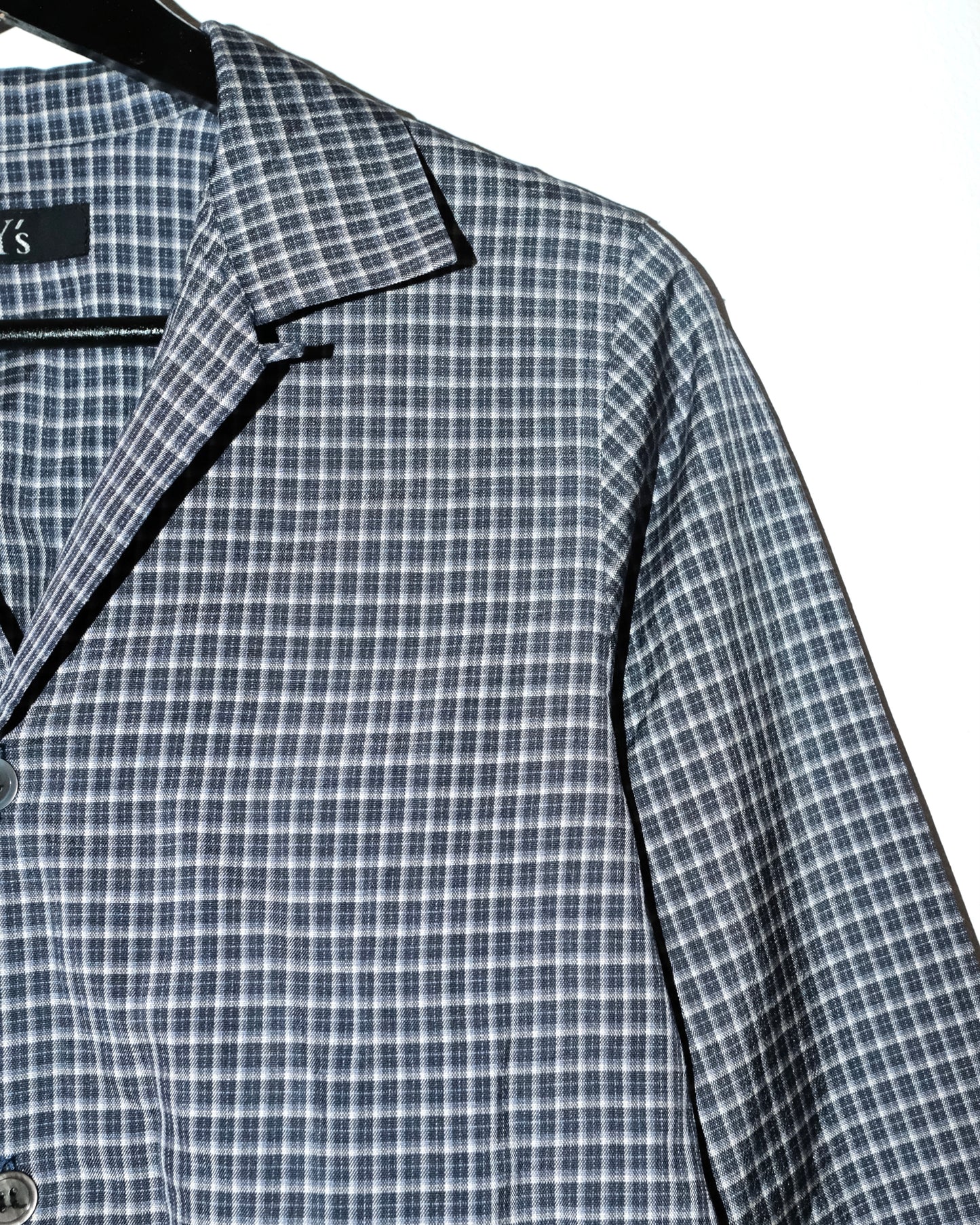 Y’s YOHJI YAMAMOTO CHECKERED BUTTON UP CROP SHIRT