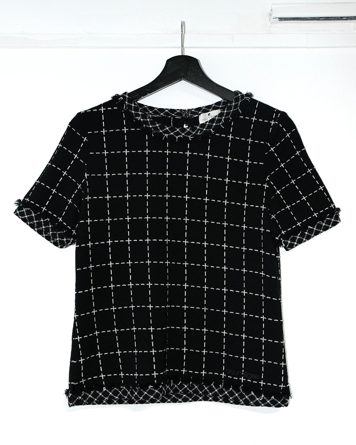 COURREGES GRID TEXTURED TOP
