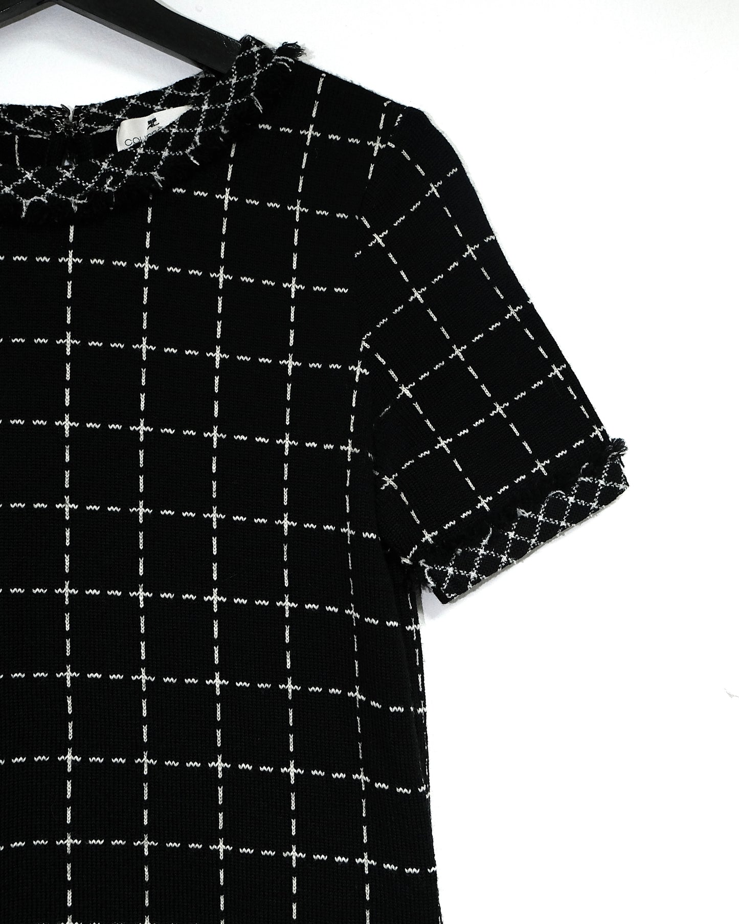 COURREGES GRID TEXTURED TOP