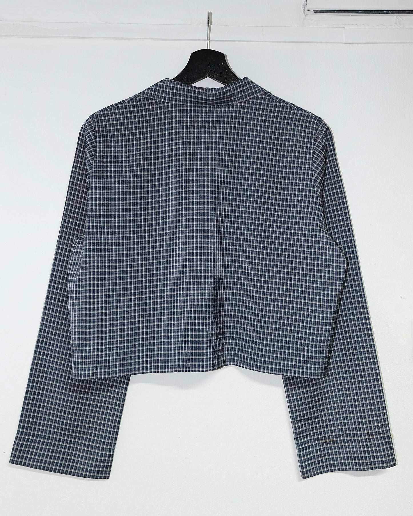 Y’s YOHJI YAMAMOTO CHECKERED BUTTON UP CROP SHIRT