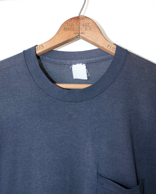 80s NAVY BLANK POCKET TEE