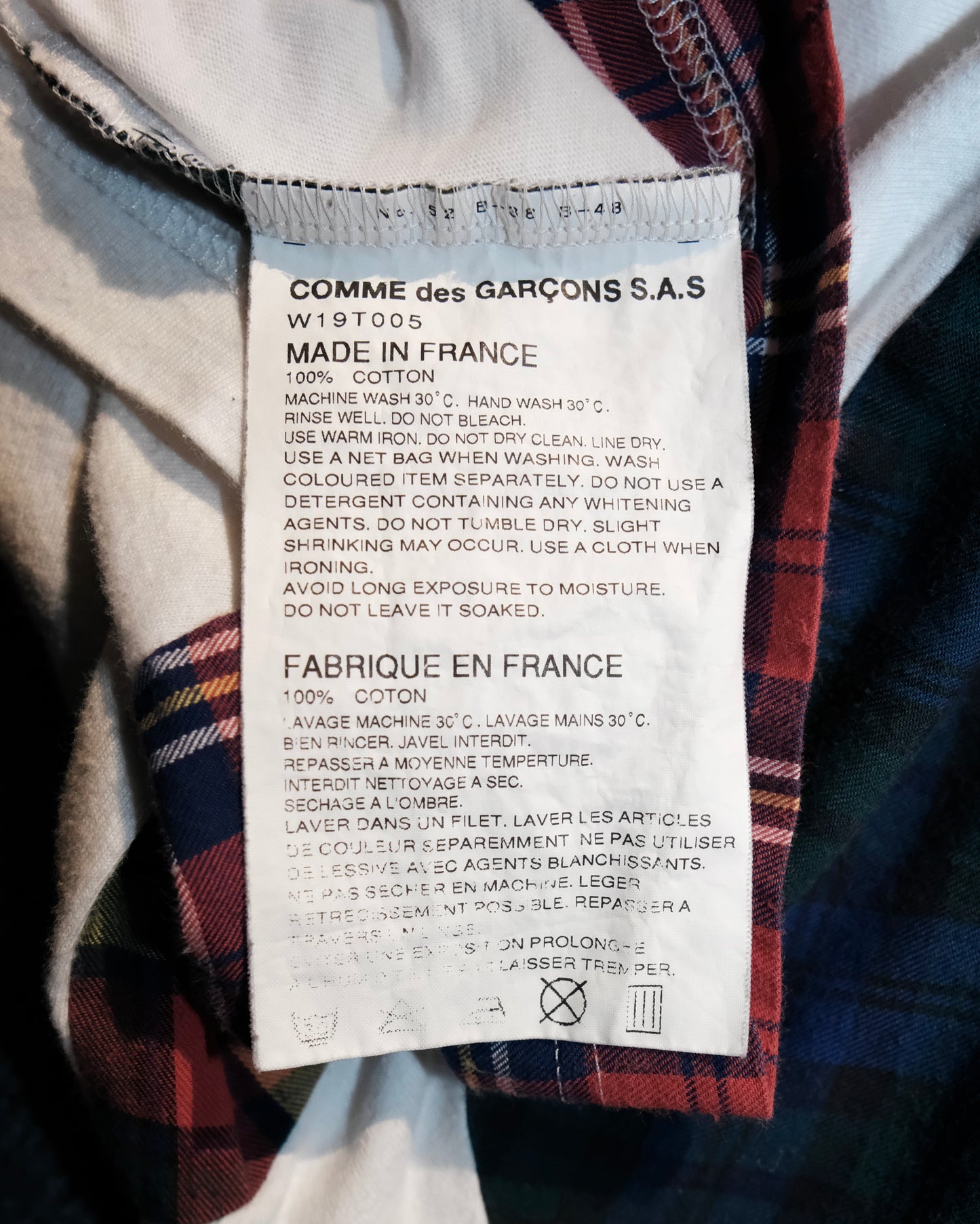 COMME des GARCONS PLAID & TARTAN PATCHWORK