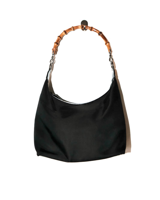 90s VINTAGE GUCCI BAMBOO SHOUDER BAG