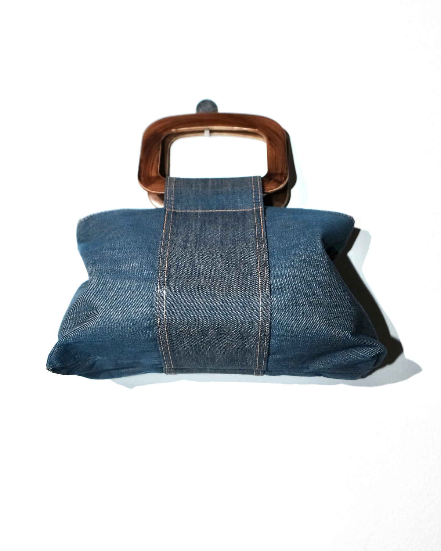70s LEVI'S ORANGE TAB DENIM WOODEN HANDBAG