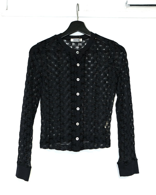 ZUCCA BY ISSEY MIYAKE LACE PATTERNED CARDIGAN