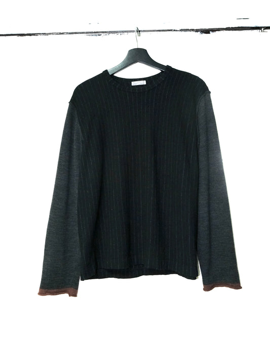 COMME des GARCONS HOMME WOOL STRIPED PATCHES SLEEVE