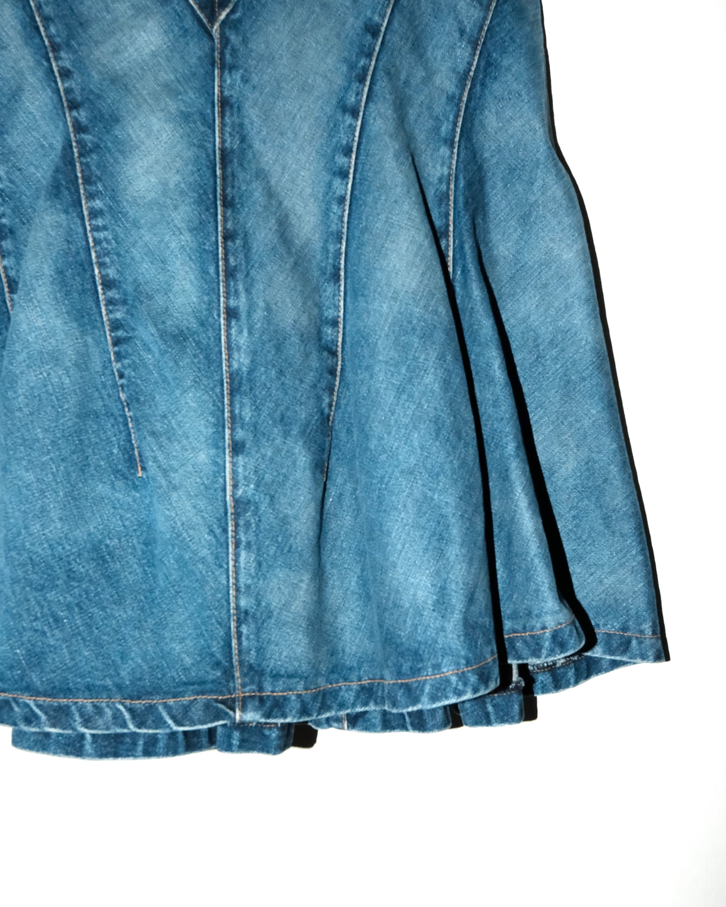 JUNYA WATANABE DENIM PANELLED FISHTAILS SKIRT