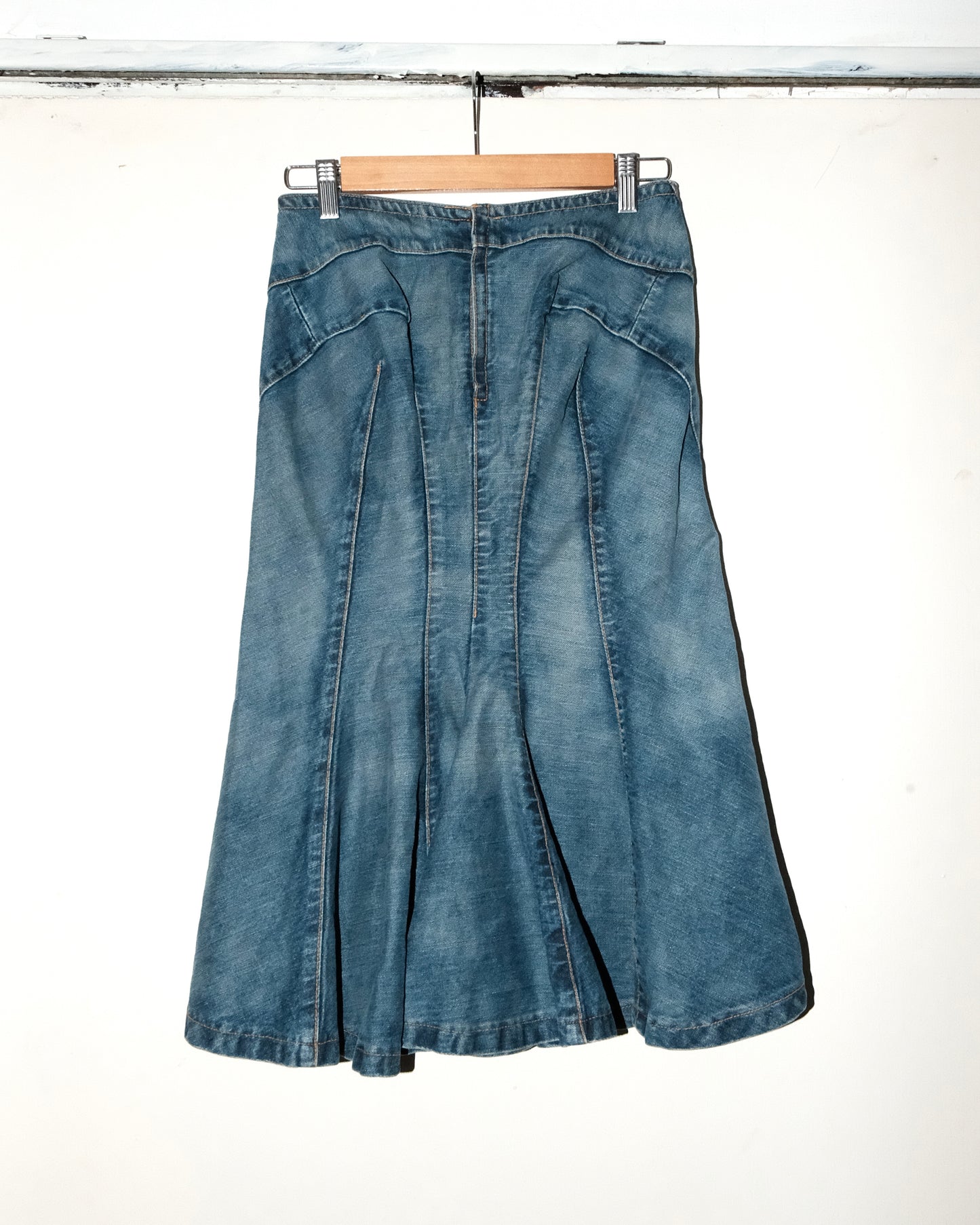 JUNYA WATANABE DENIM PANELLED FISHTAILS SKIRT