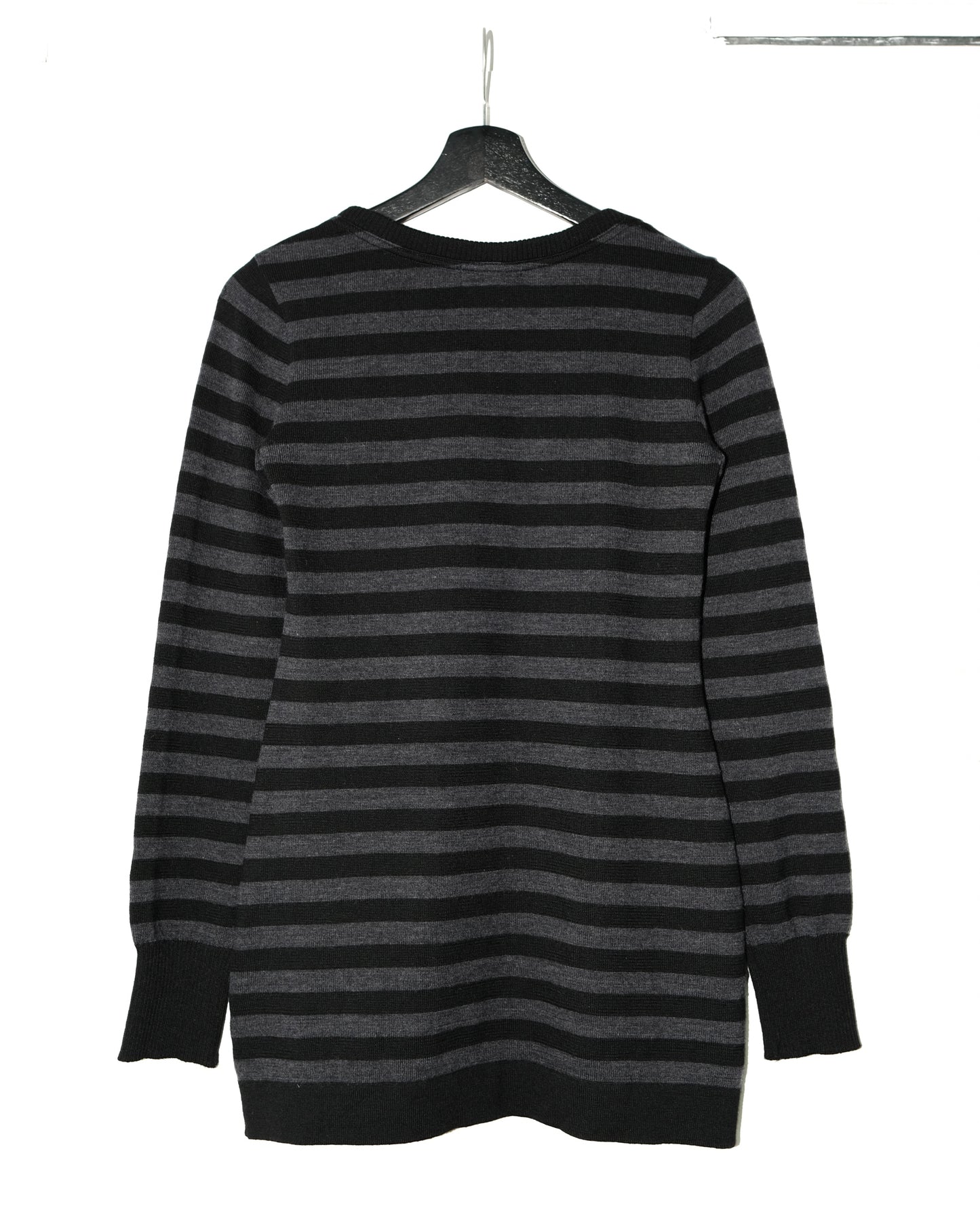 BURBERRY STRIPED WOOL KNIT SWEATSHIRT