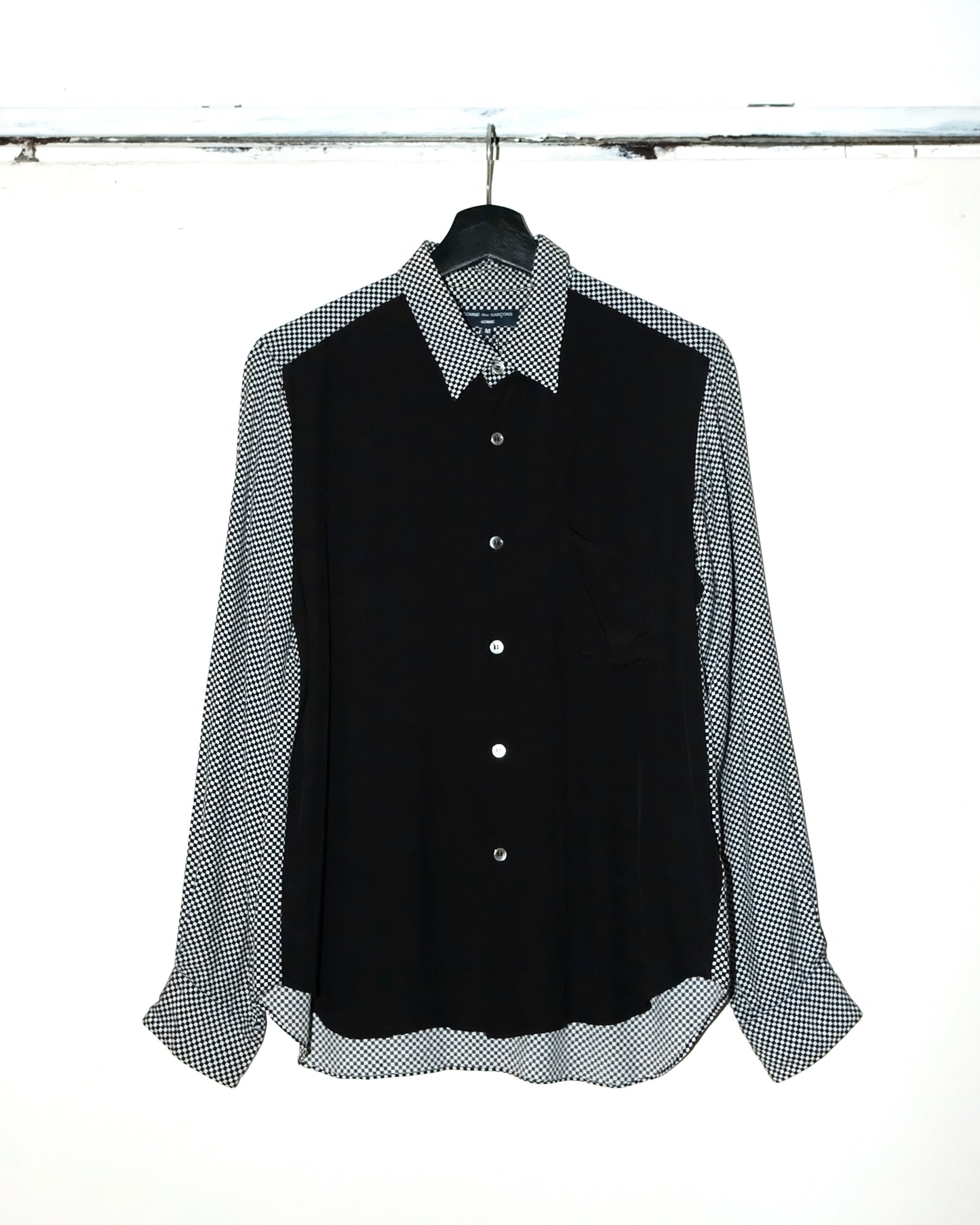 COMME des GARCONS HOMME RAYON CHECKER LONG SLEEVE SHIRT