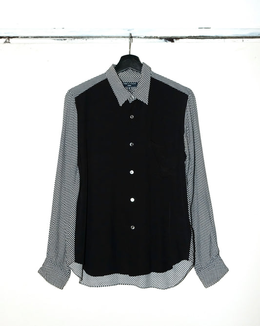 COMME des GARCONS HOMME RAYON CHECKER LONG SLEEVE SHIRT