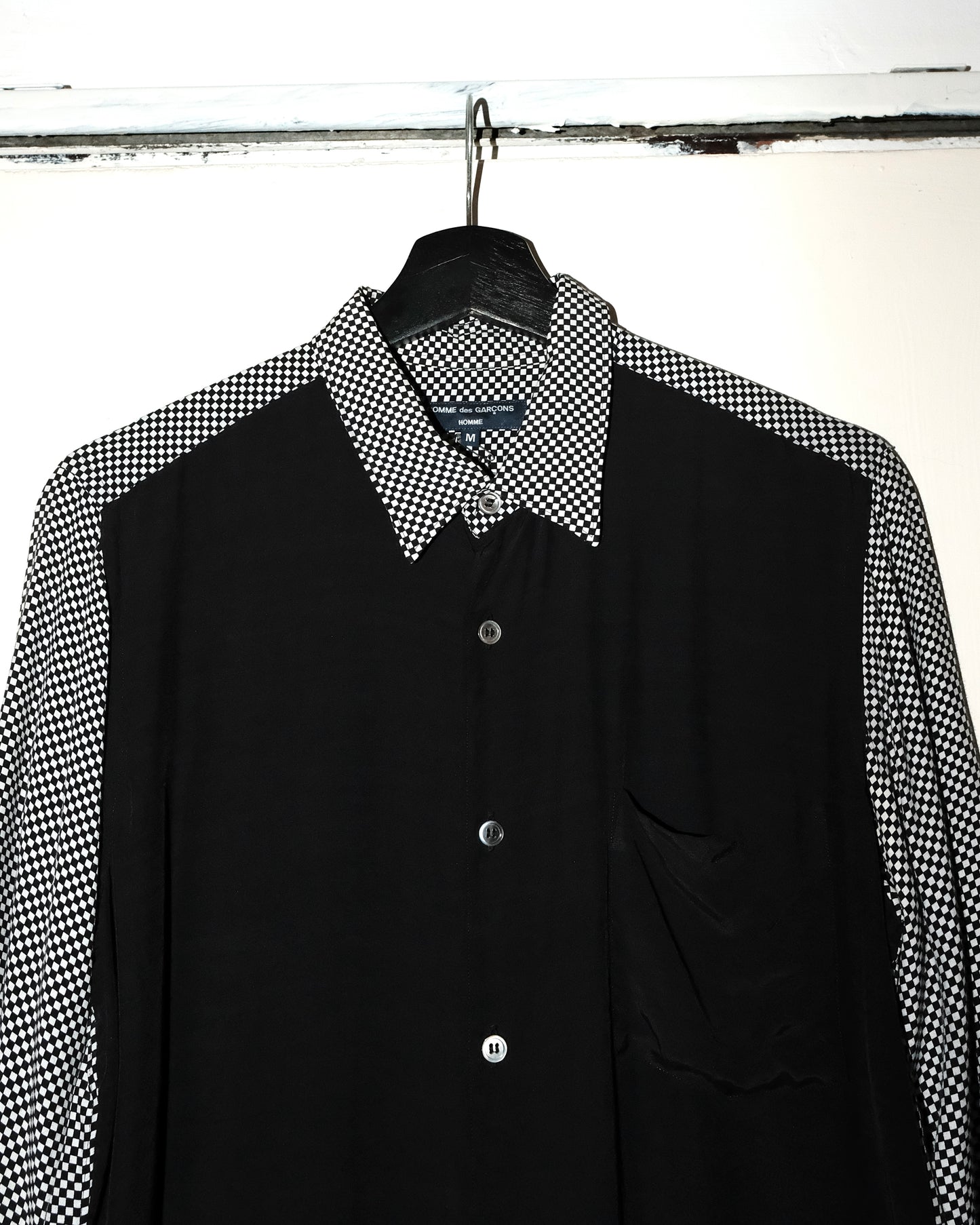 COMME des GARCONS HOMME RAYON CHECKER LONG SLEEVE SHIRT