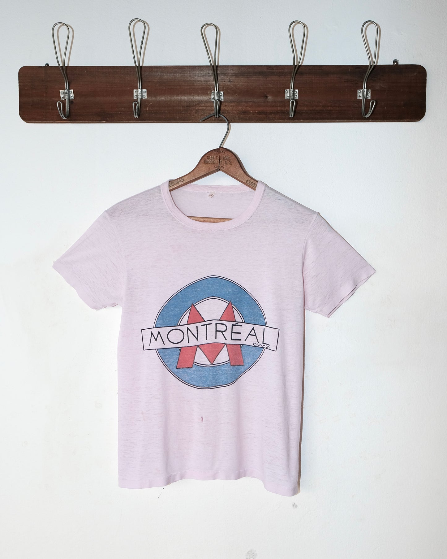 80s MONTREAL FADED BABY PINK TEE