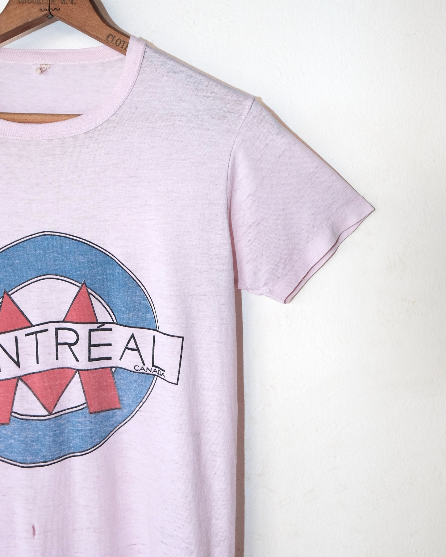 80s MONTREAL FADED BABY PINK TEE