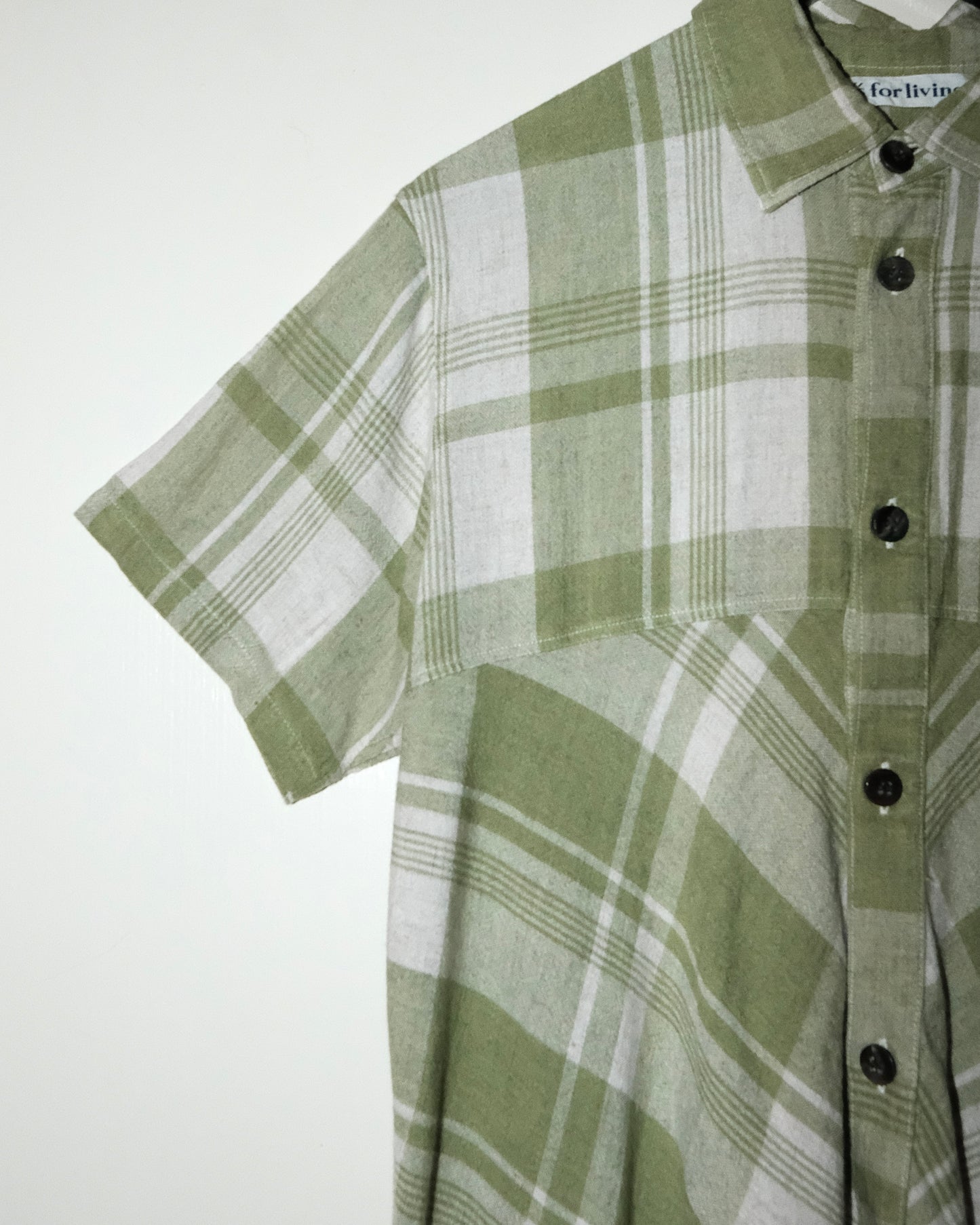 Y’s FOR LIVING SHORT SLEEVE PLAID SHIRT