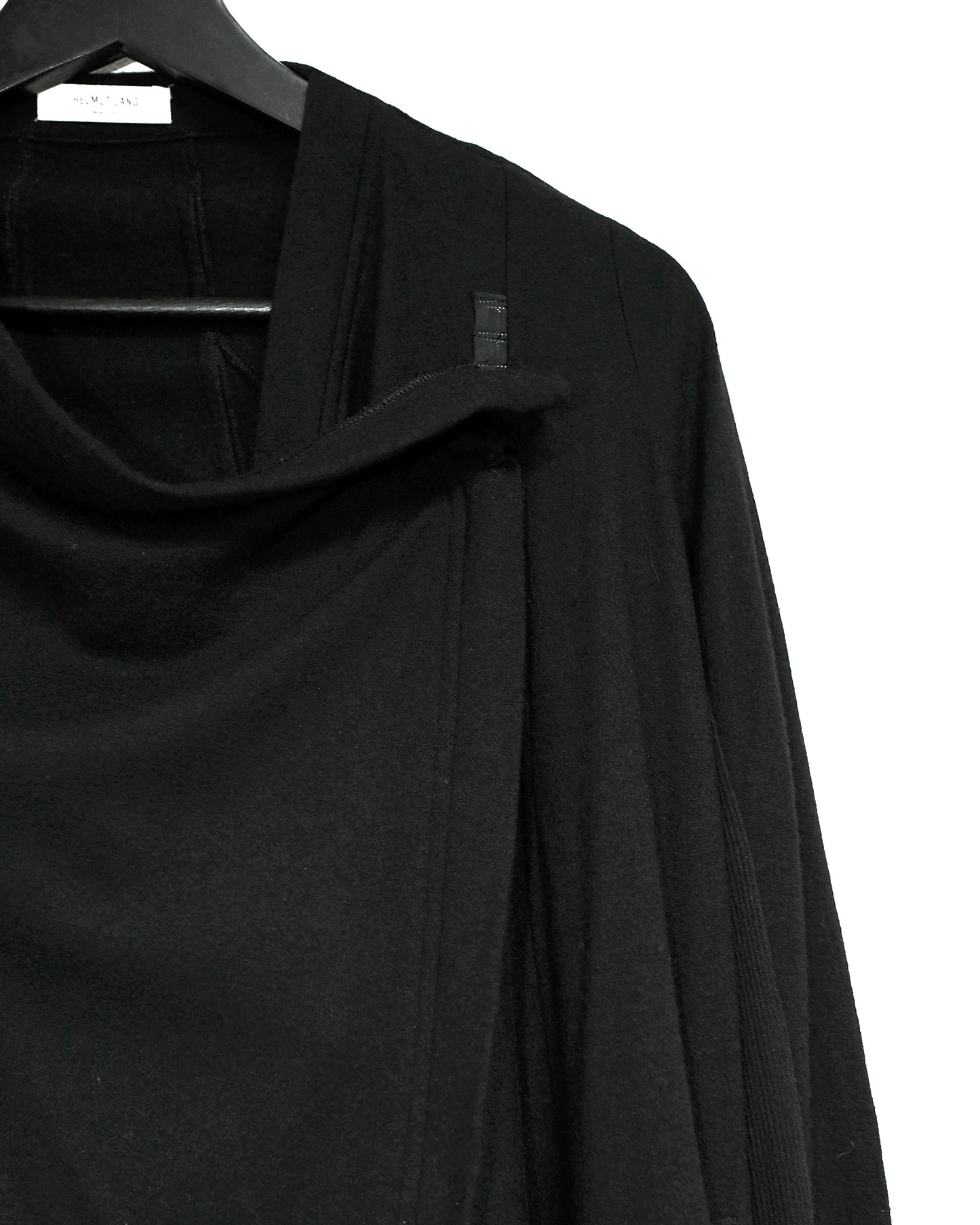 HELMUT LANG WOOL BLACK ASYMMETRIC TRANFORMER CARDIGAN