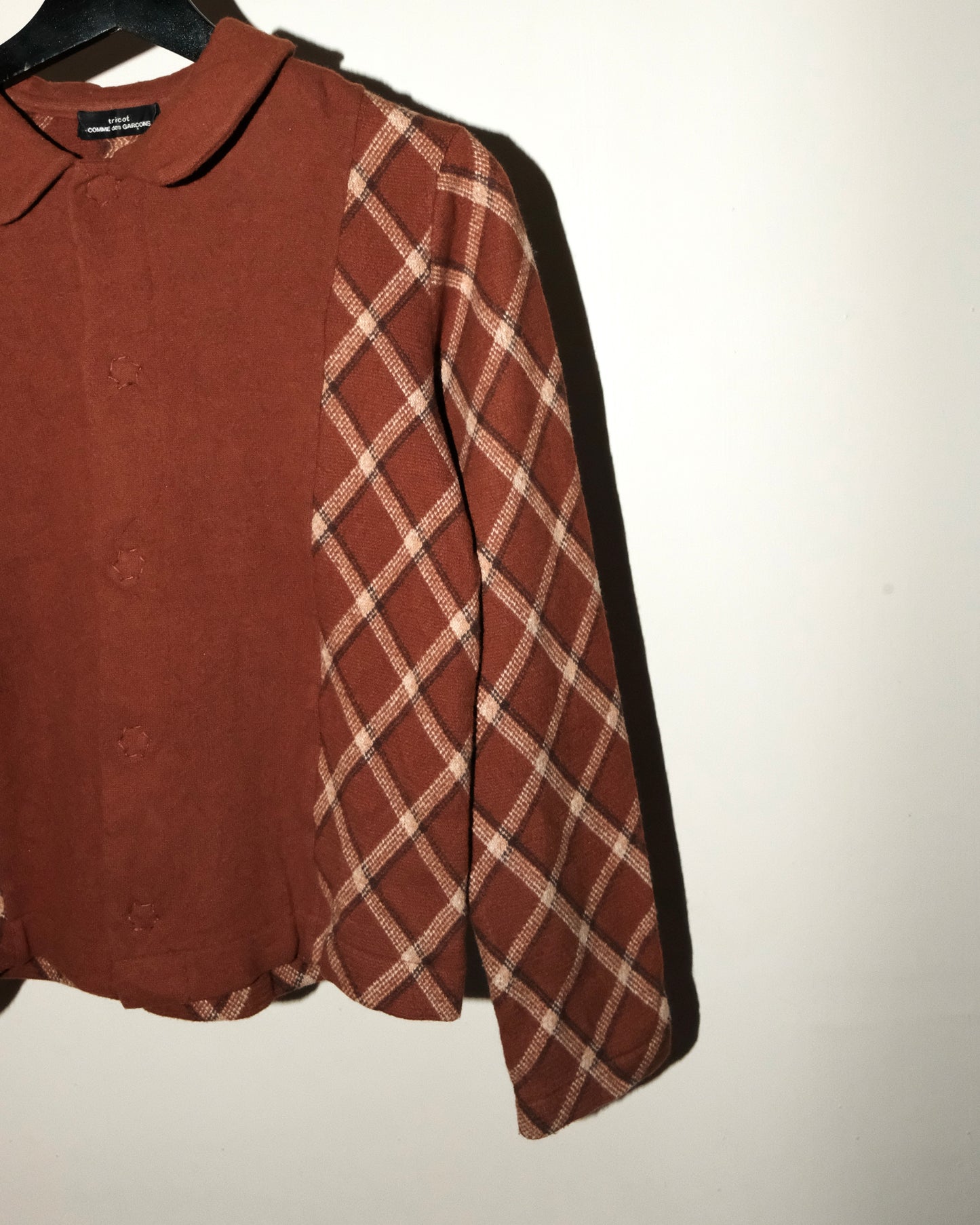 tricot COMME des GARCONS PATCH PLAID WOOL JACKET
