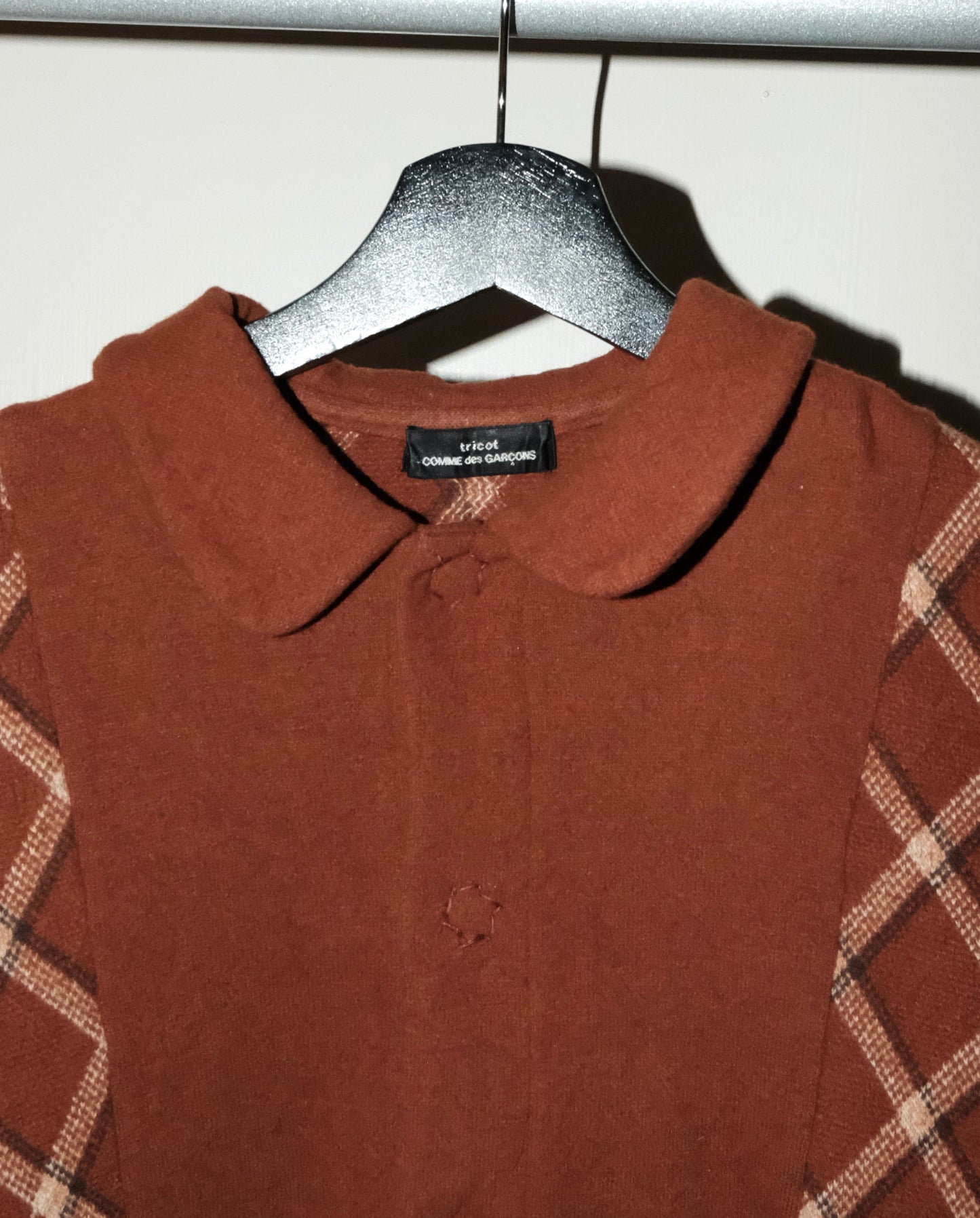 tricot COMME des GARCONS PATCH PLAID WOOL JACKET