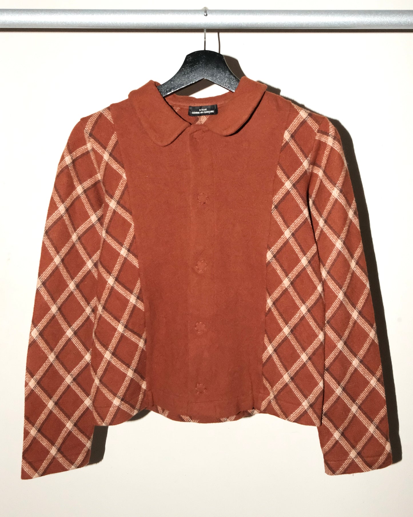 tricot COMME des GARCONS PATCH PLAID WOOL JACKET