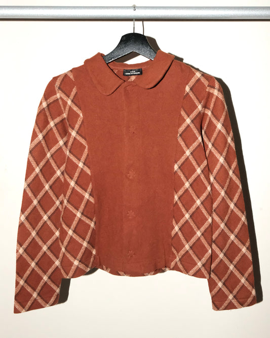 tricot COMME des GARCONS PATCH PLAID WOOL JACKET