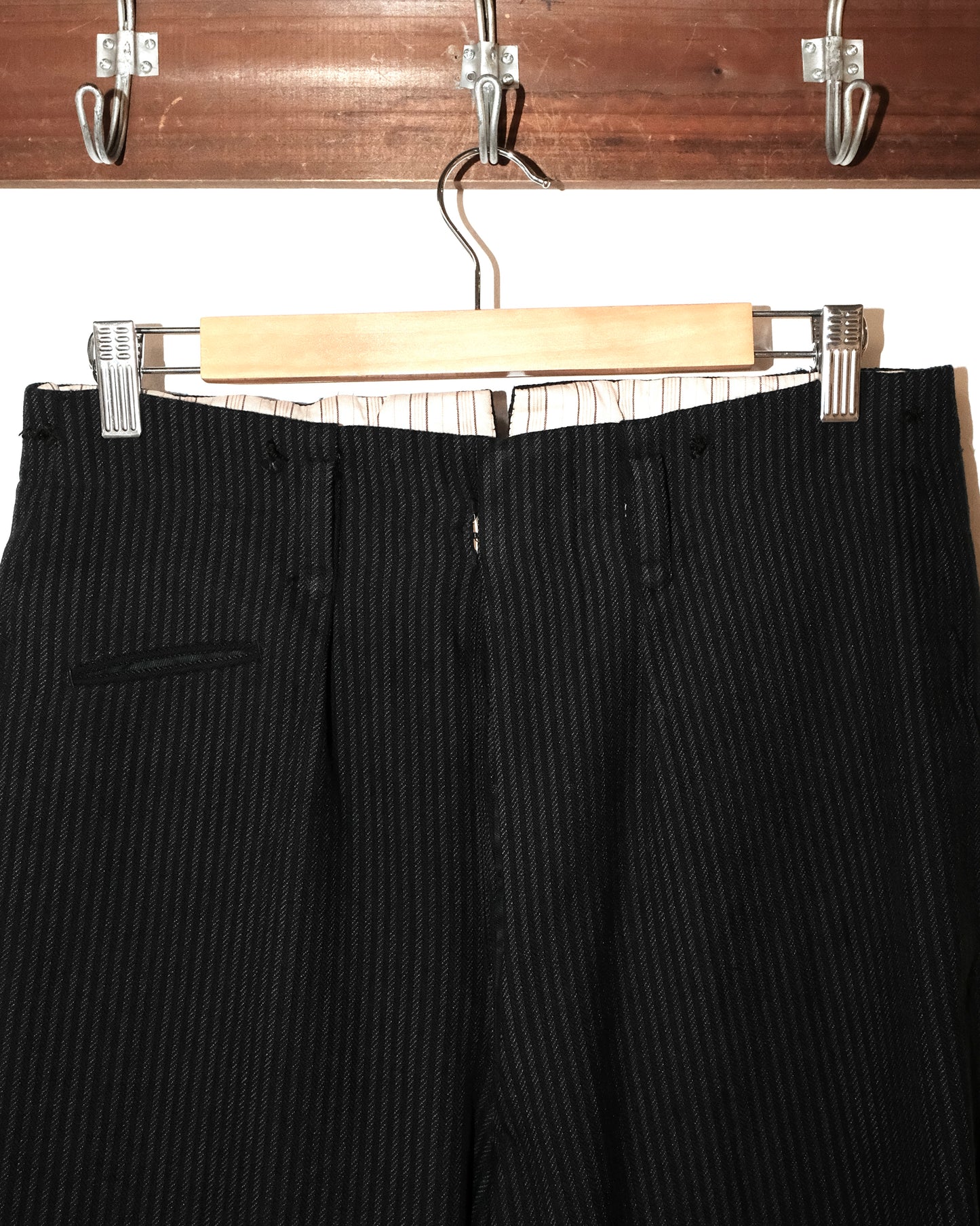50s FRENCH STRIPE BUCKLE BACK WORK PANTS
