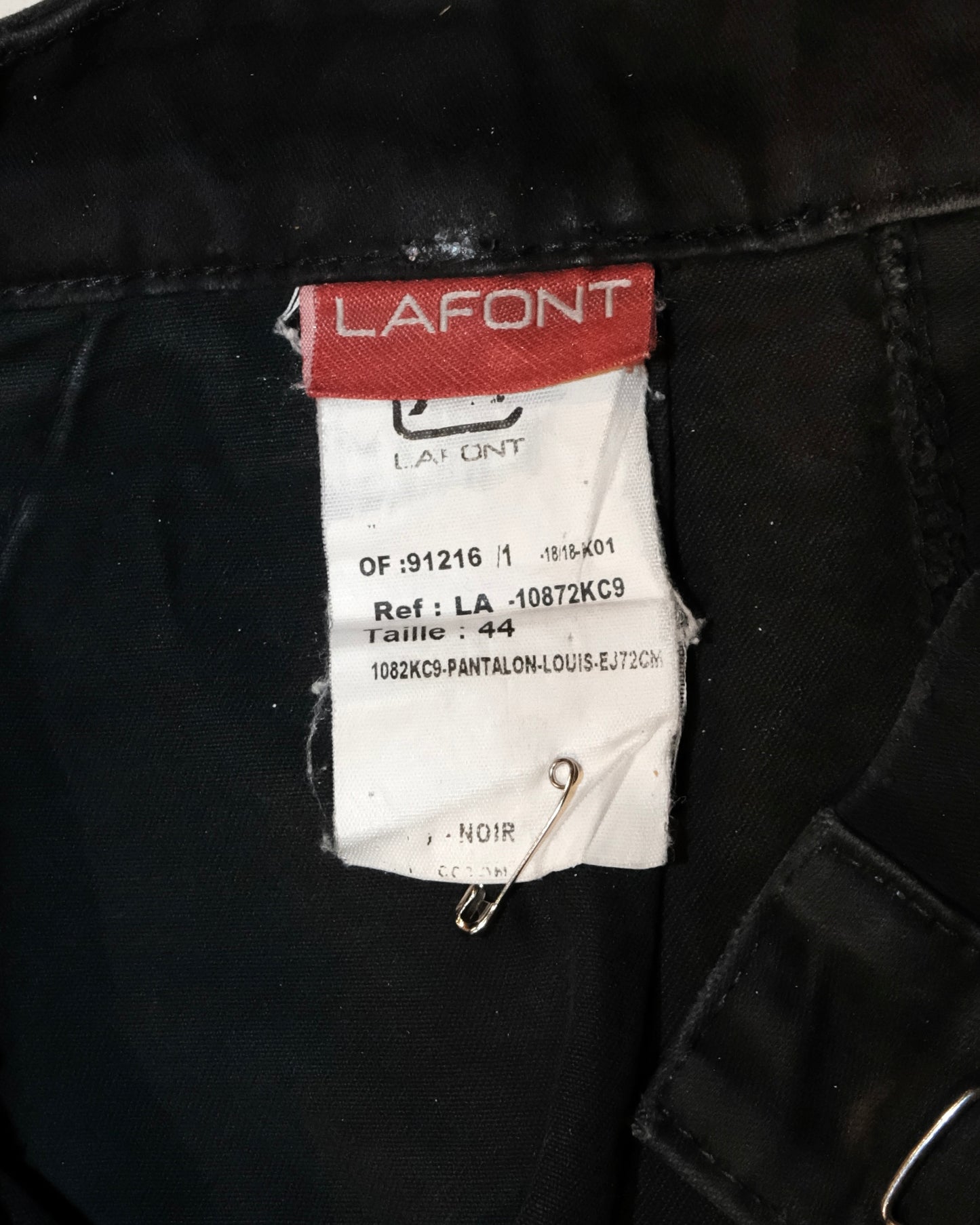 80s FRENCH BLACK MOLESKIN FADED AND DISTRESSED PANTS