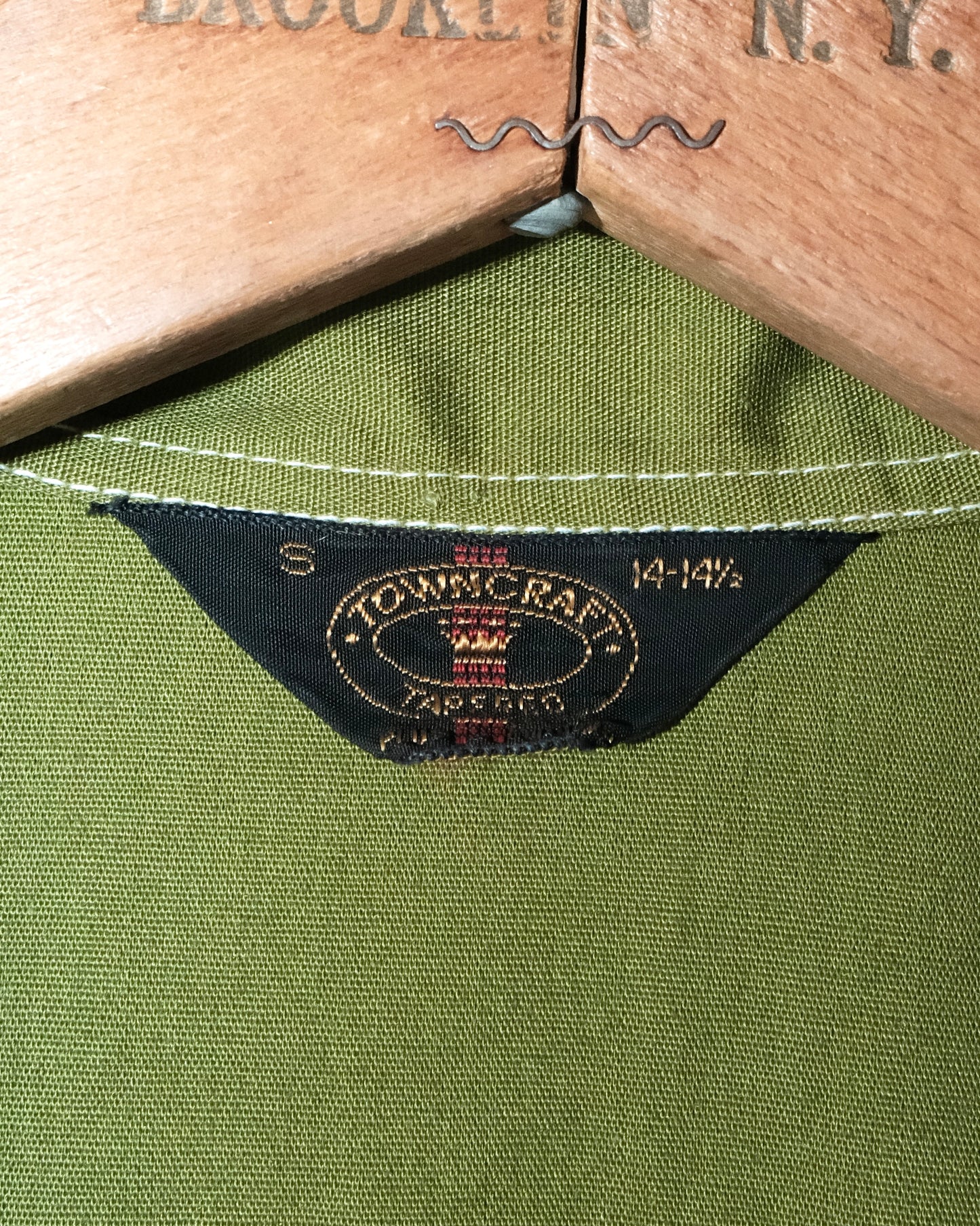 60s TONCREFT 4 POCKET BUTTON UP OLIVE SHIRT