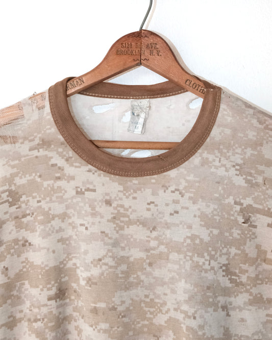 80s DIGITAL DESSERTS CAMO FADED&DISTRESSED TEE