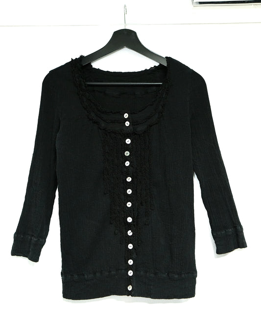 TSUMORI CHISATO FRILL BUTTON UP PLEATED CARDIGAN