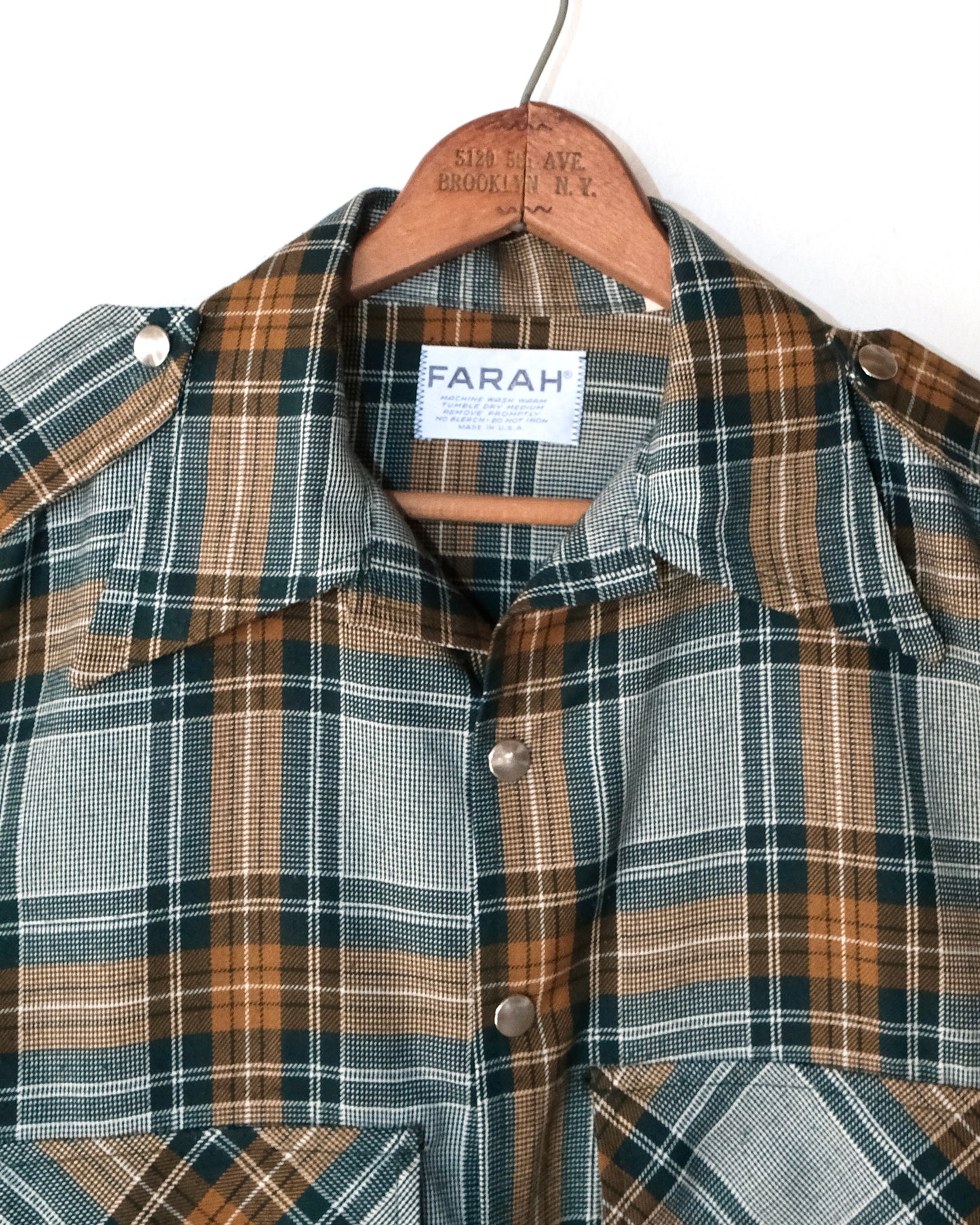 80s FARAH HEAVY FLANNEL BUTTON JACKET