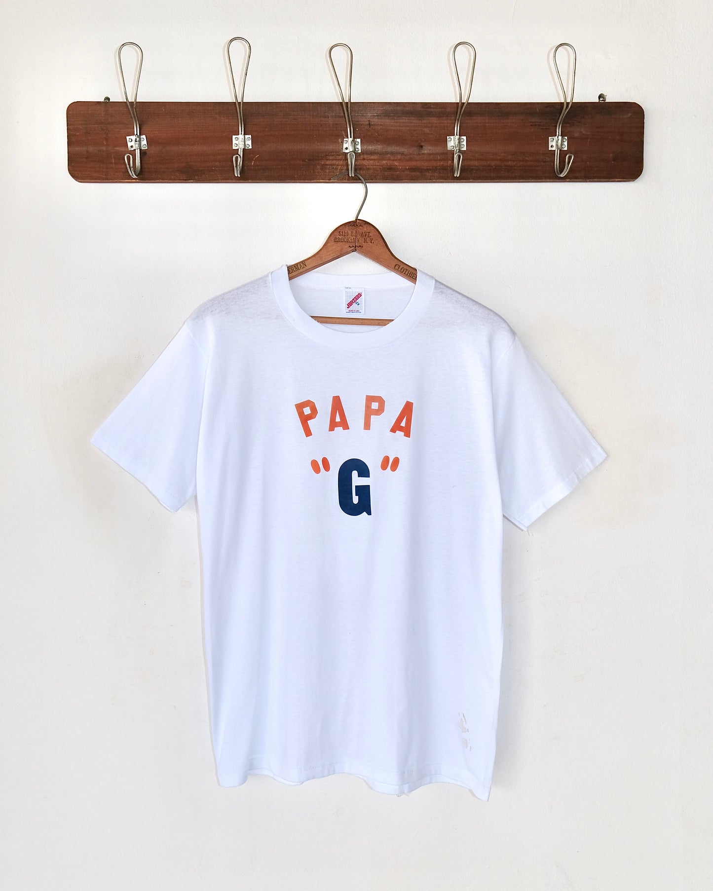 80s JERZEES FLOCK PRINT “PAPA G” TEE