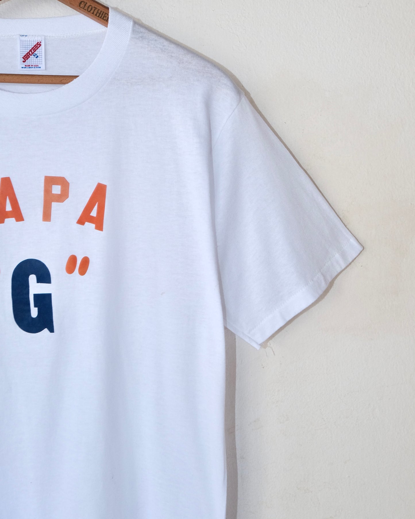 80s JERZEES FLOCK PRINT “PAPA G” TEE