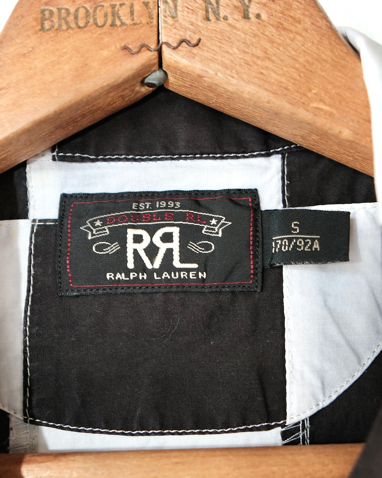 POLO RRL CHECKERBOARD PATCHWORKS CAMP COLLAR SHIRT