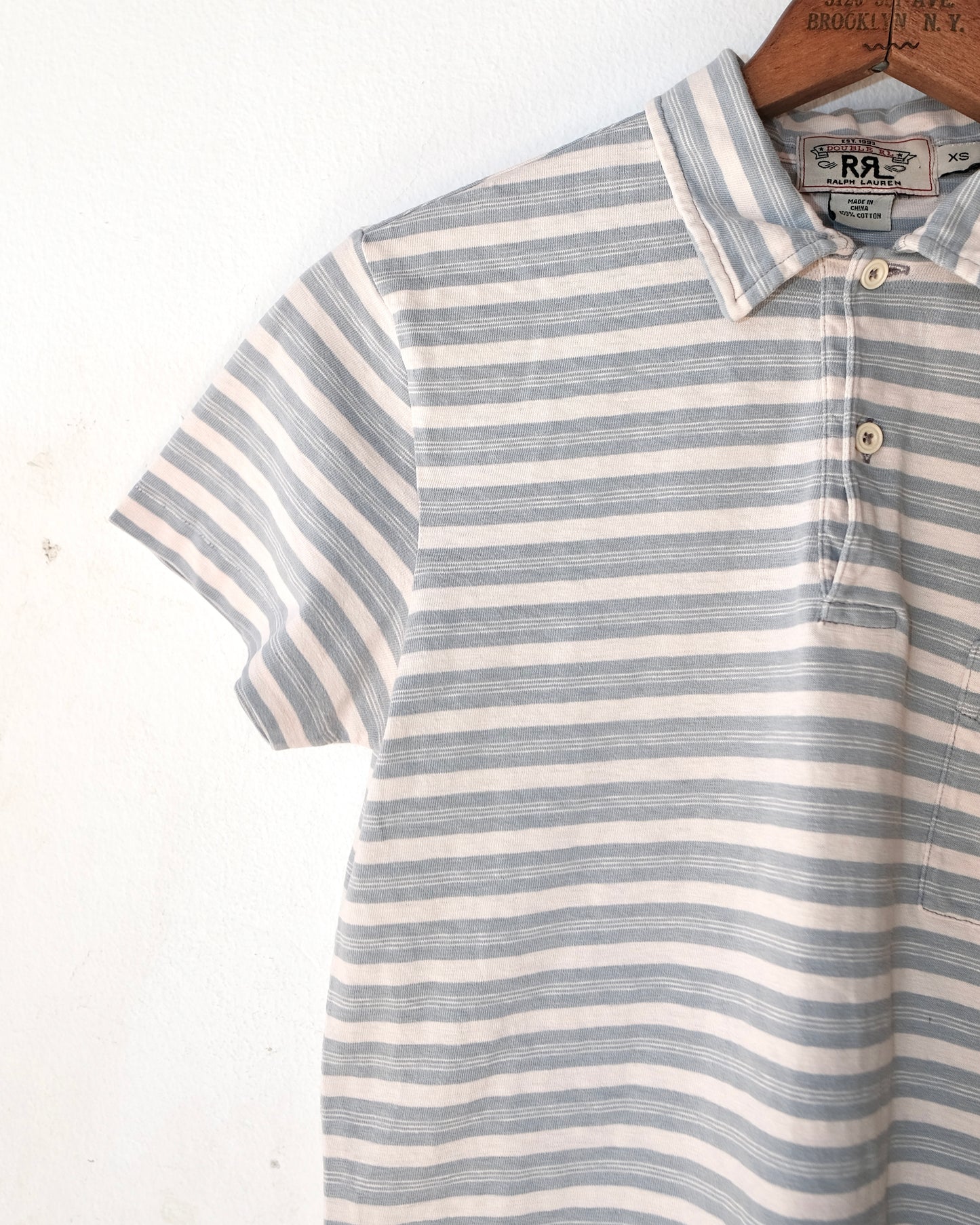 POLO RRL SLUB COTTON STRIPED TEE