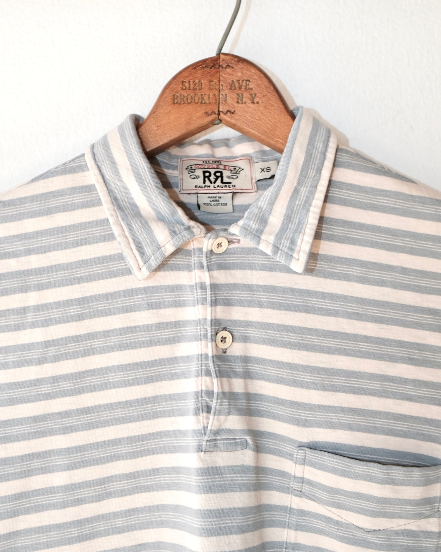 POLO RRL SLUB COTTON STRIPED TEE