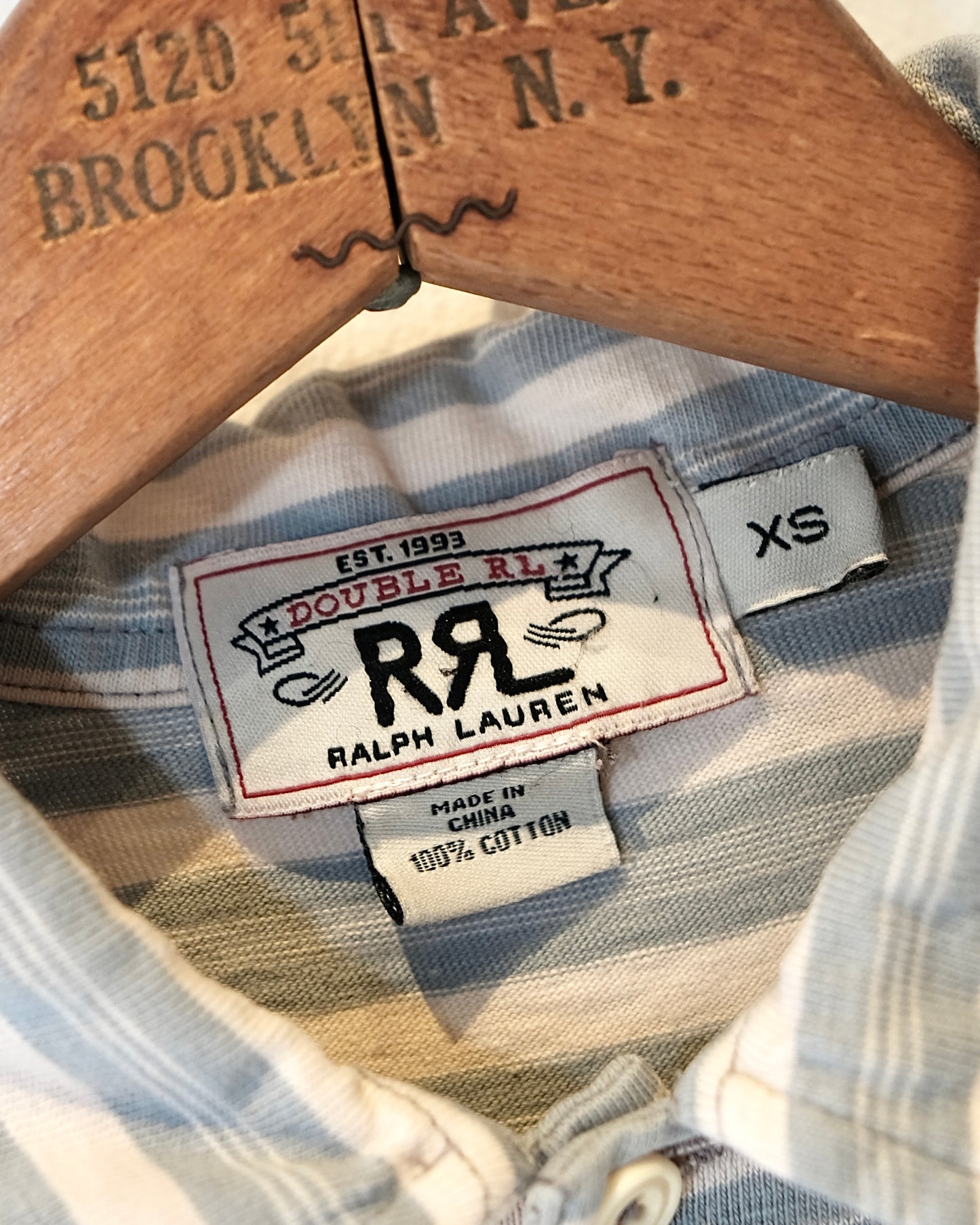 POLO RRL SLUB COTTON STRIPED TEE