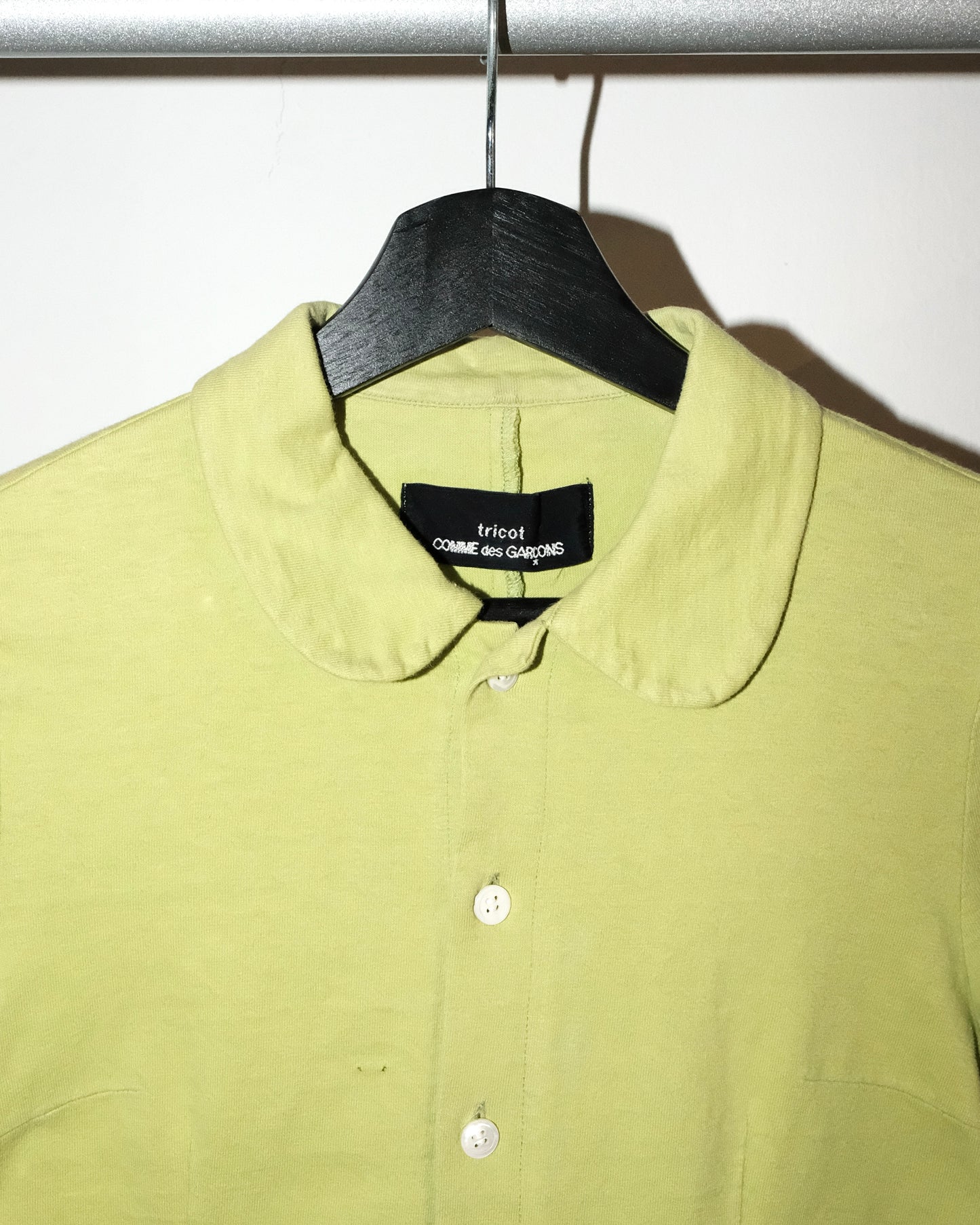 COMME des GARCONS tricot LIME ROUND COLLAR COTTON CARDIGAN
