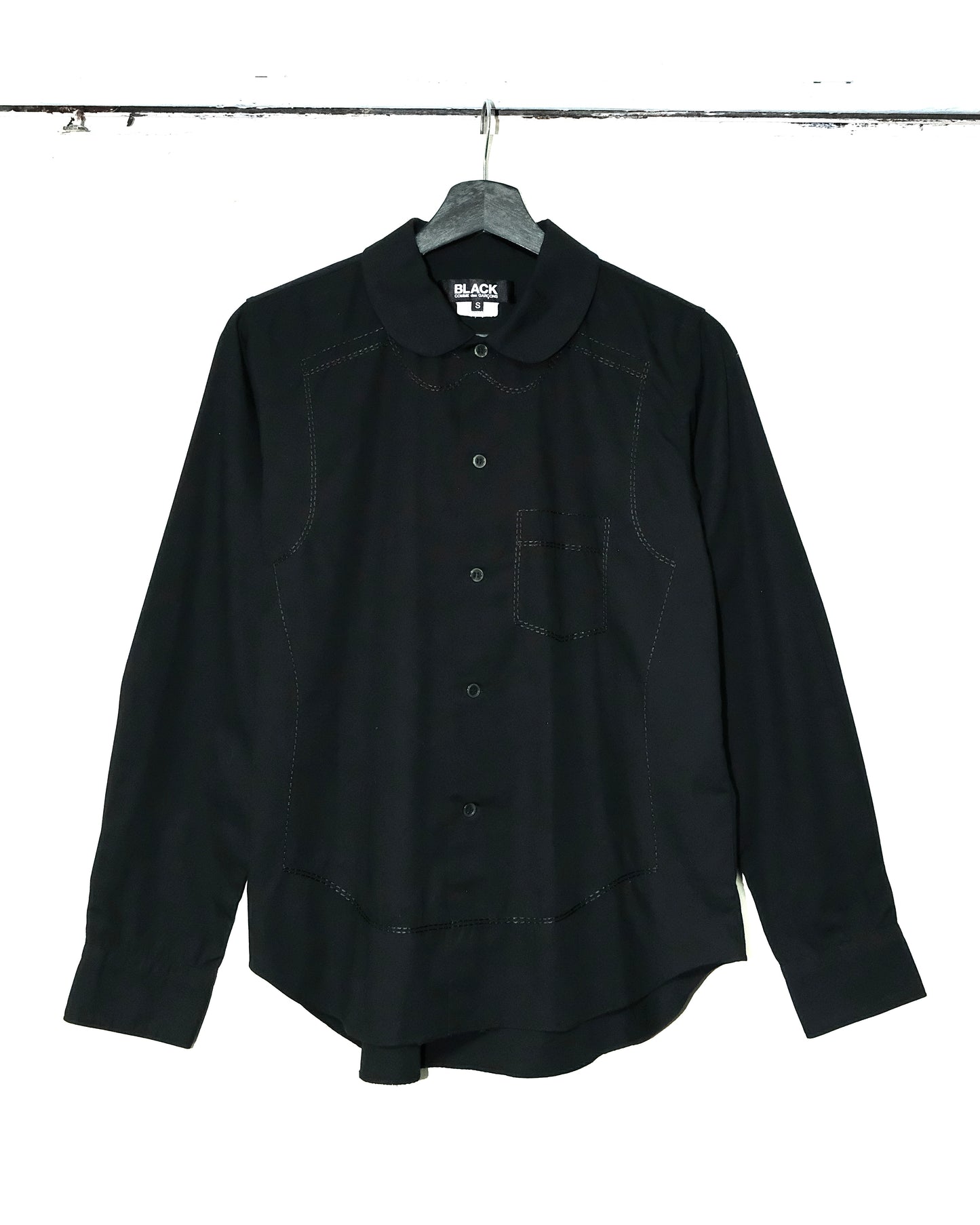 COMME des GARCONS BLACK CUT&SEW ROUND COLLAR SHIRT