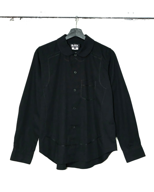 COMME des GARCONS BLACK CUT&SEW ROUND COLLAR SHIRT