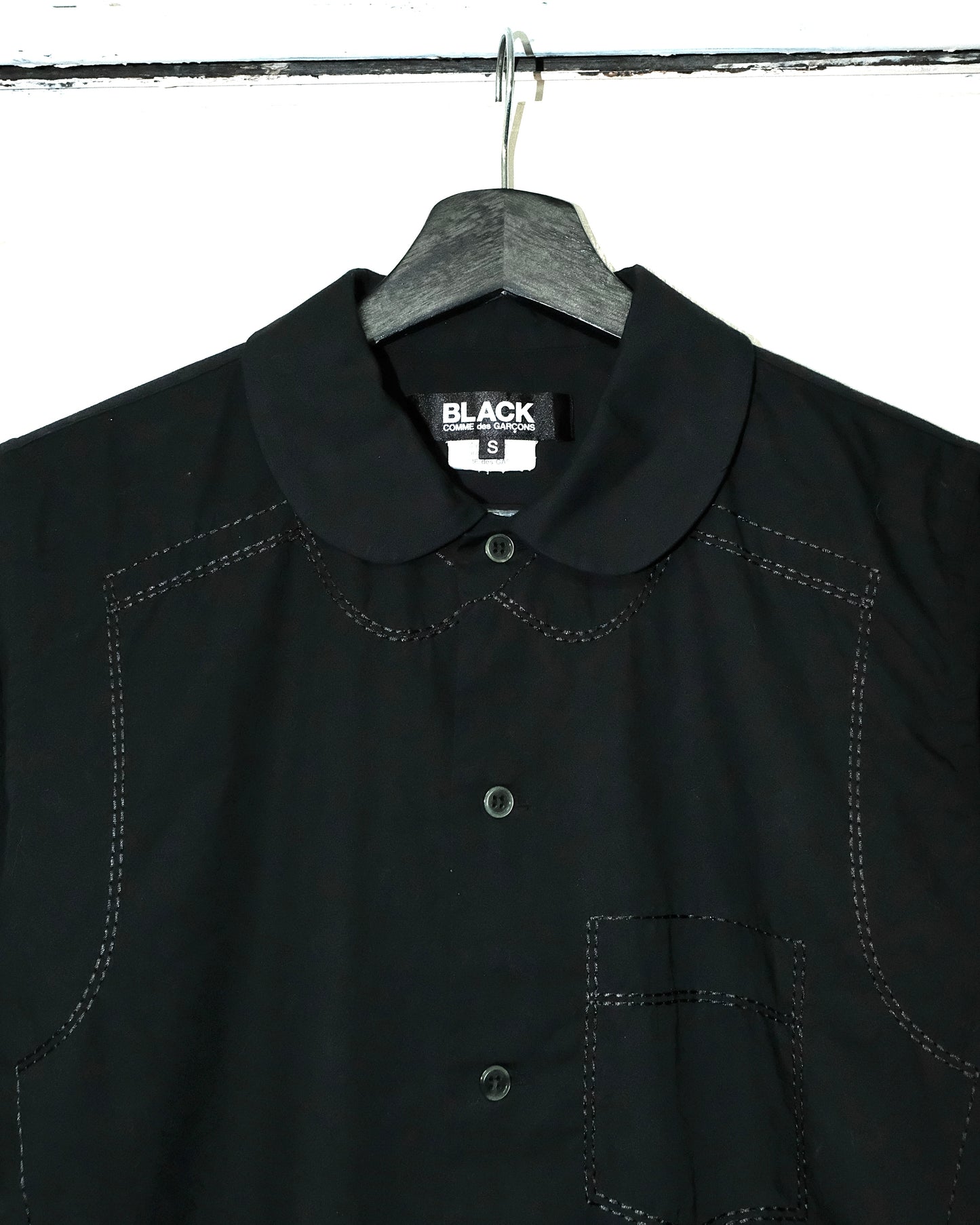 COMME des GARCONS BLACK CUT&SEW ROUND COLLAR SHIRT