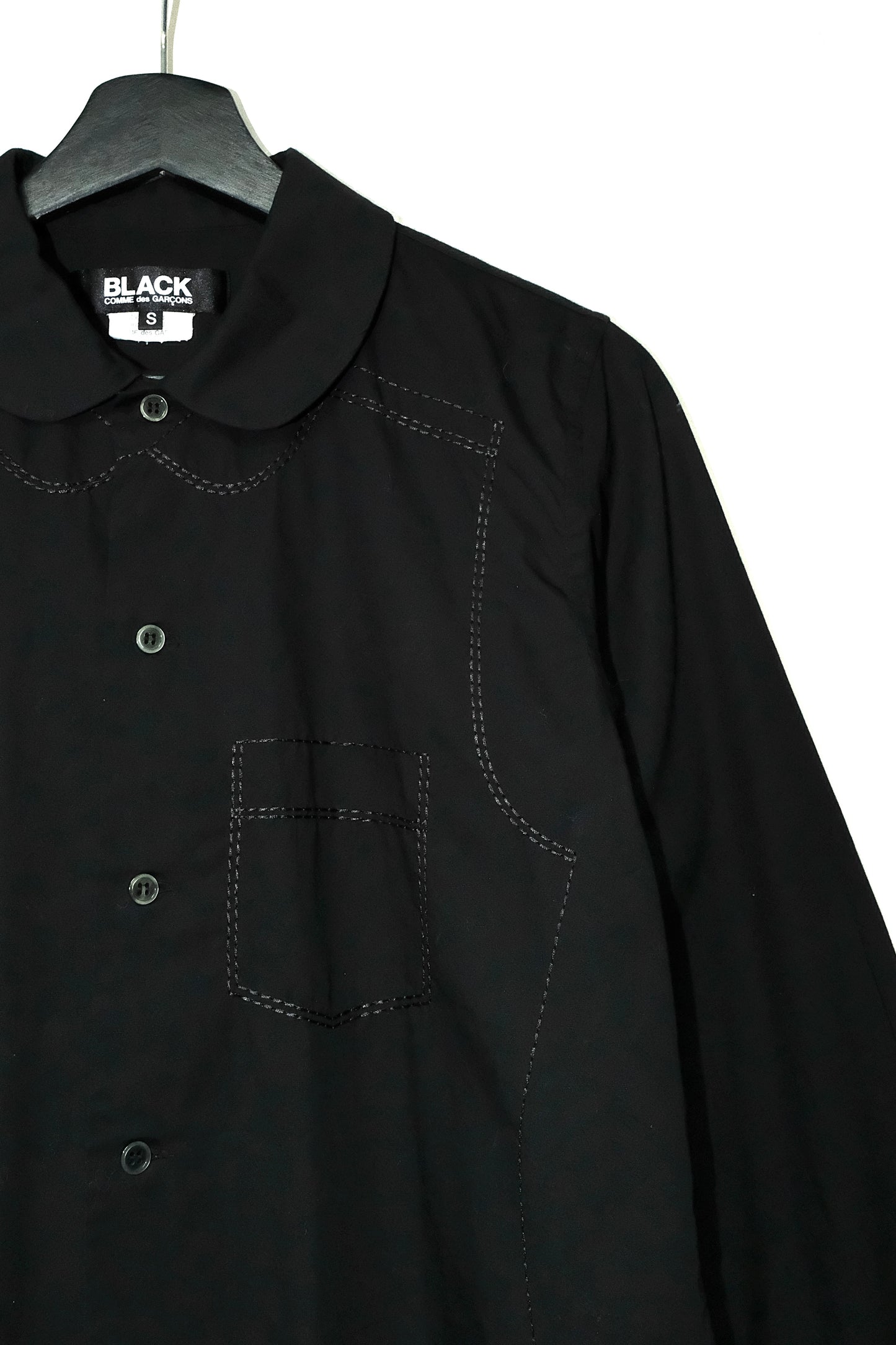 COMME des GARCONS BLACK CUT&SEW ROUND COLLAR SHIRT