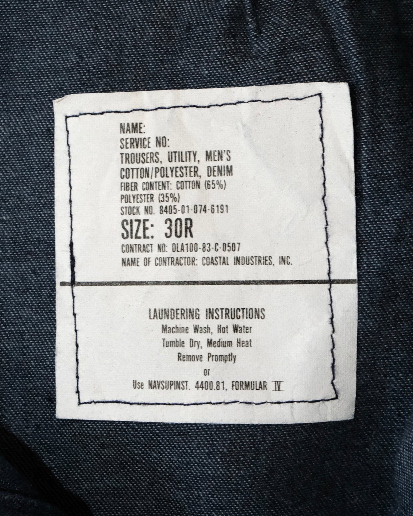 80s U.S.NAVY DENIM SAILOR PANTS