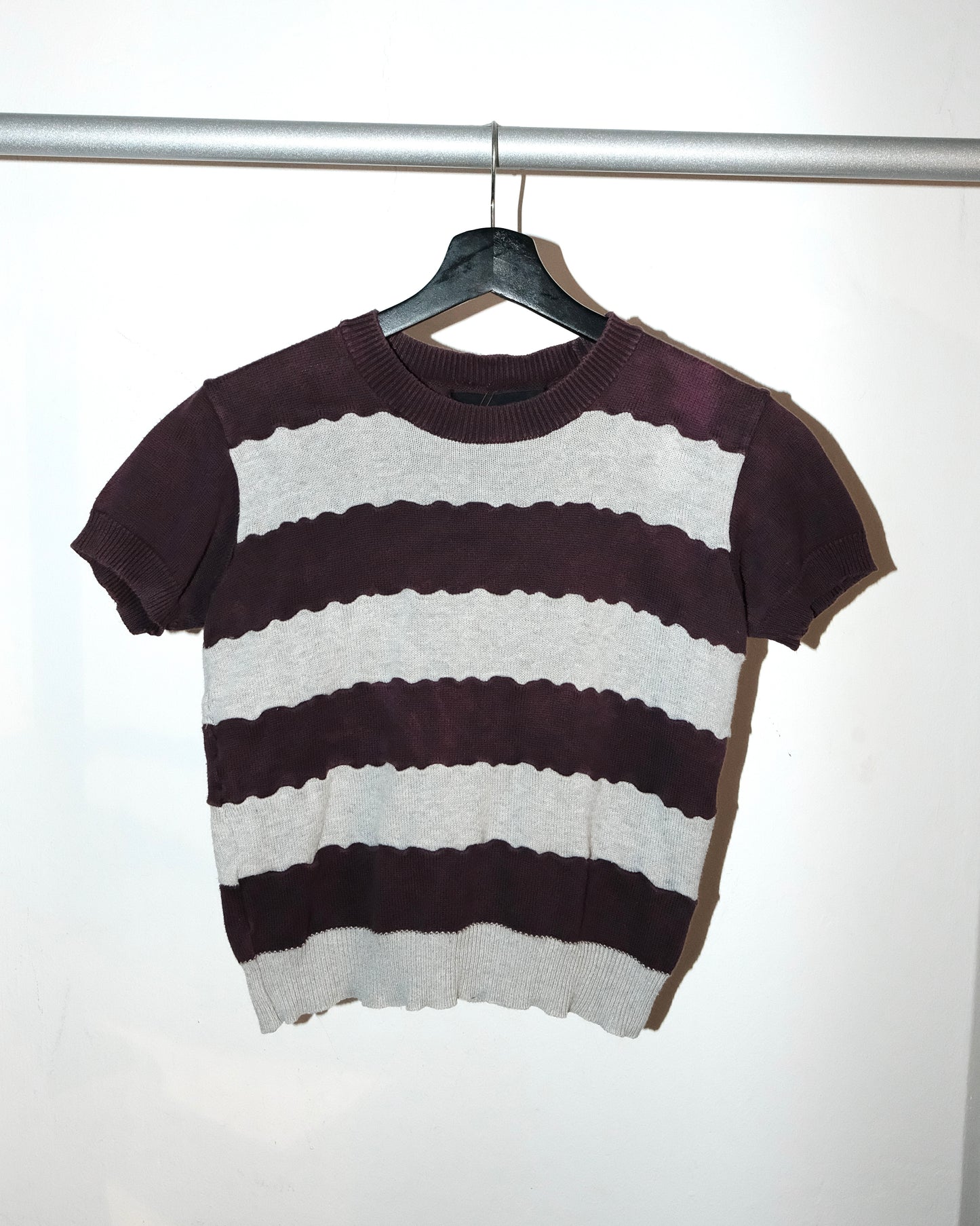 COMME des GARCONS AD1996 KNIT STRIPED PATCHES TEE