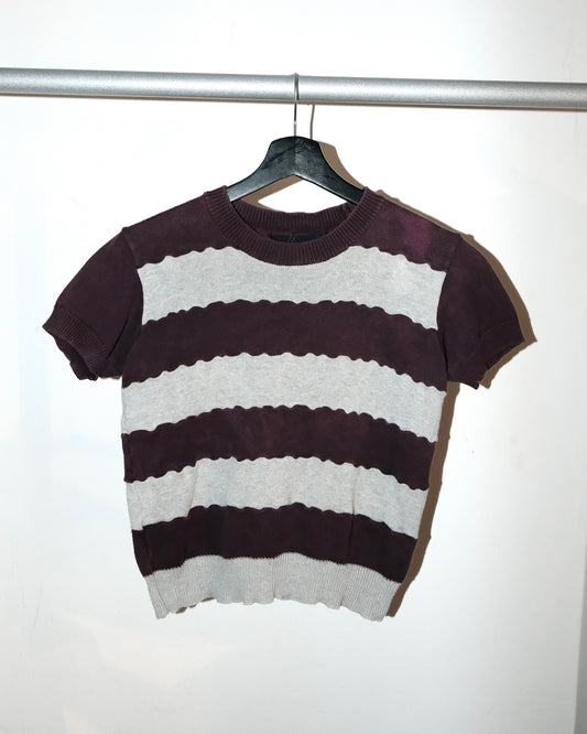 COMME des GARCONS AD1996 KNIT STRIPED PATCHES TEE
