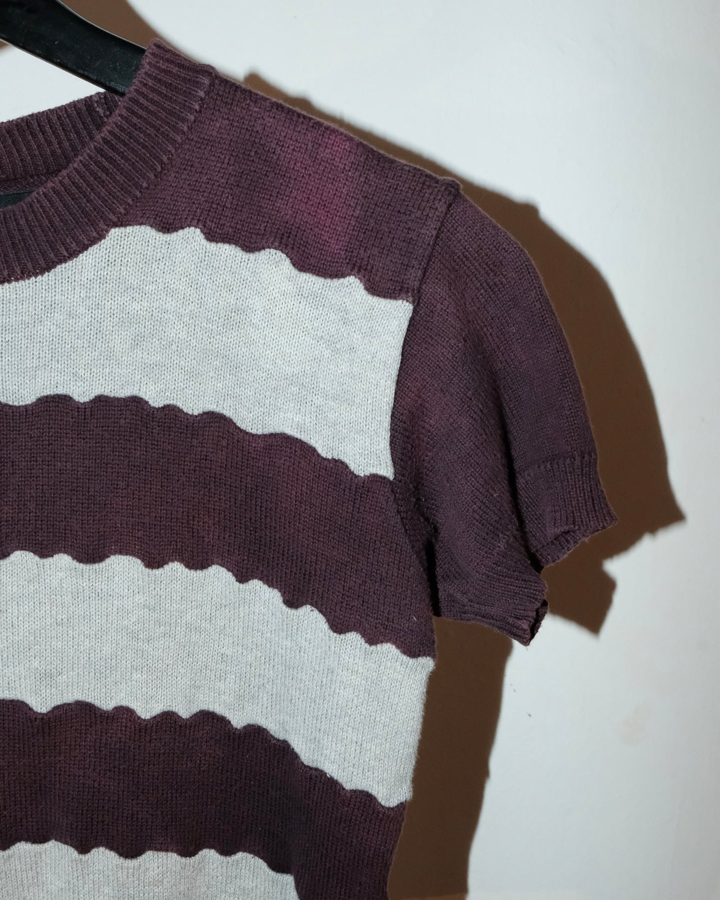 COMME des GARCONS AD1996 KNIT STRIPED PATCHES TEE