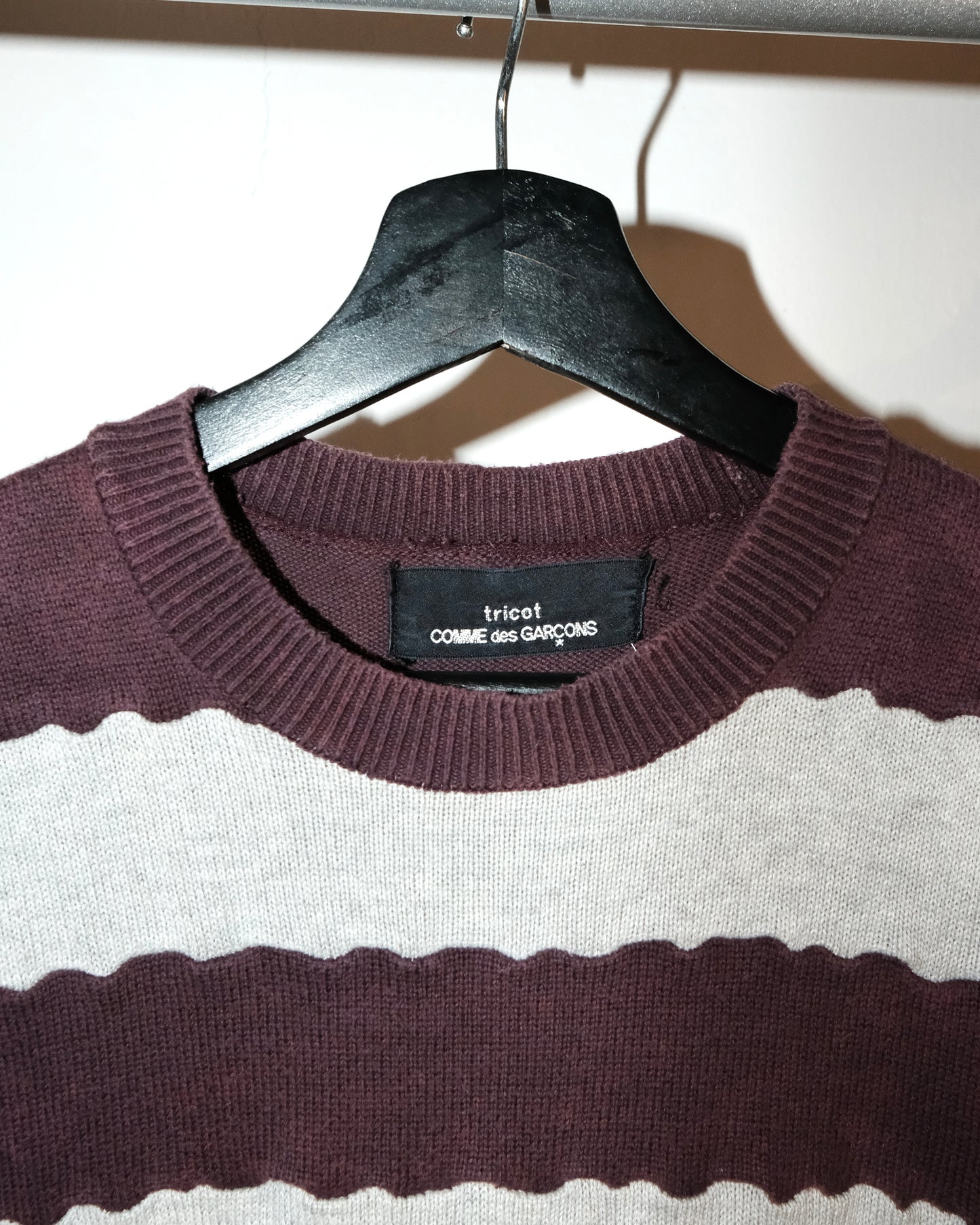 COMME des GARCONS AD1996 KNIT STRIPED PATCHES TEE