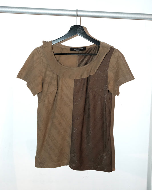 JUNYA WATANABE AD2000 TWO-TONE RUFFLE TOP