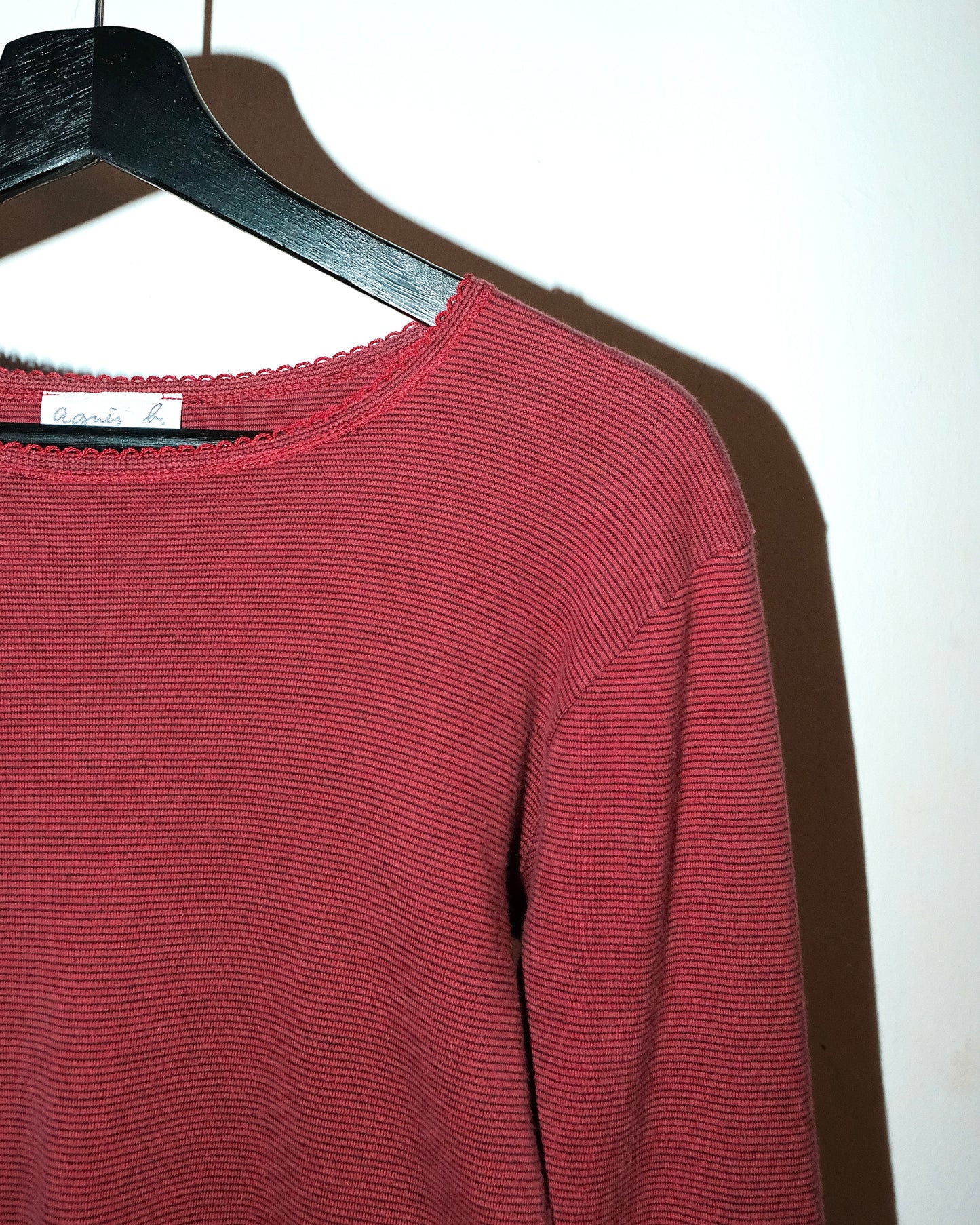 AGNES B. STRIPED RED LONG SLEEVE